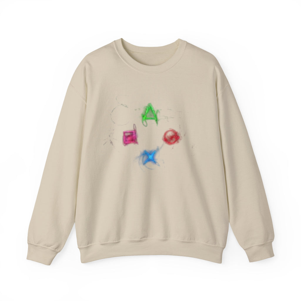Neon Gaming Controller Symbols Sweatshirt | PlayStation Button Icons