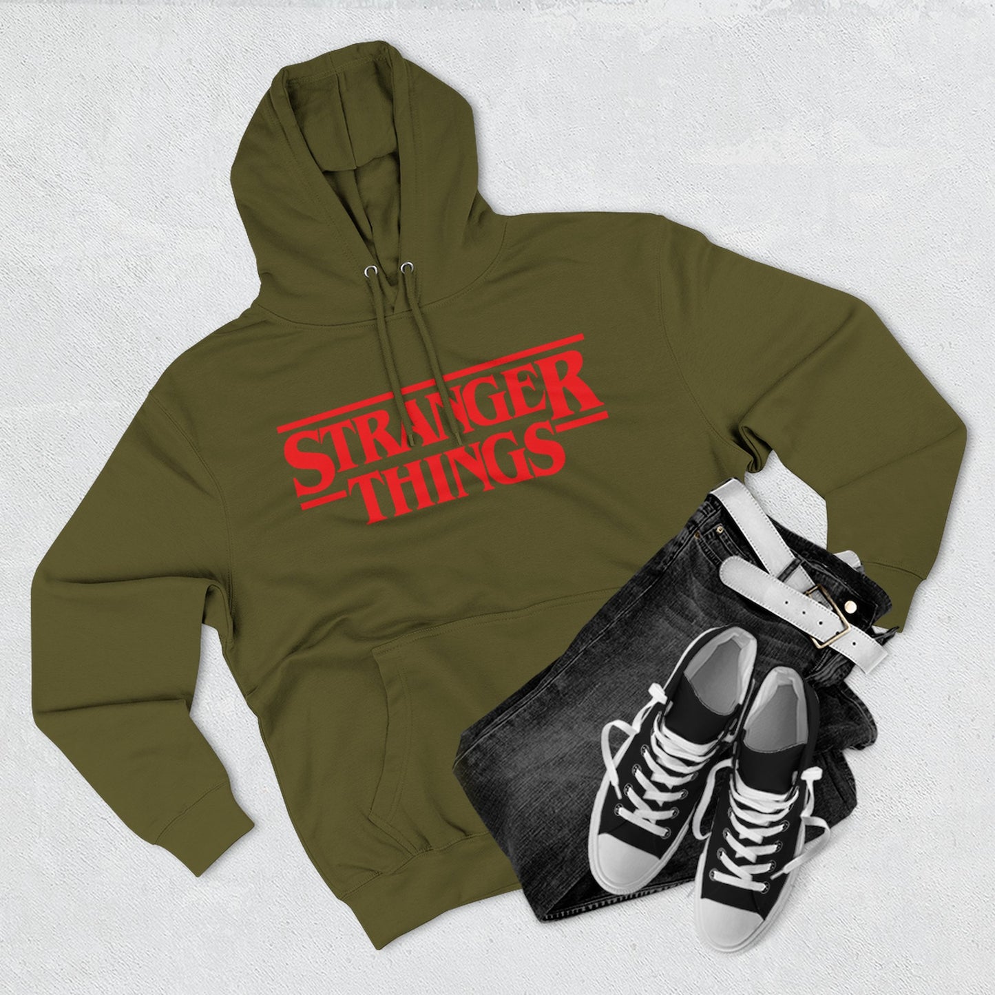 Stranger Things Fleece-Kapuzenpullover – Retro Outline Logo Pullover