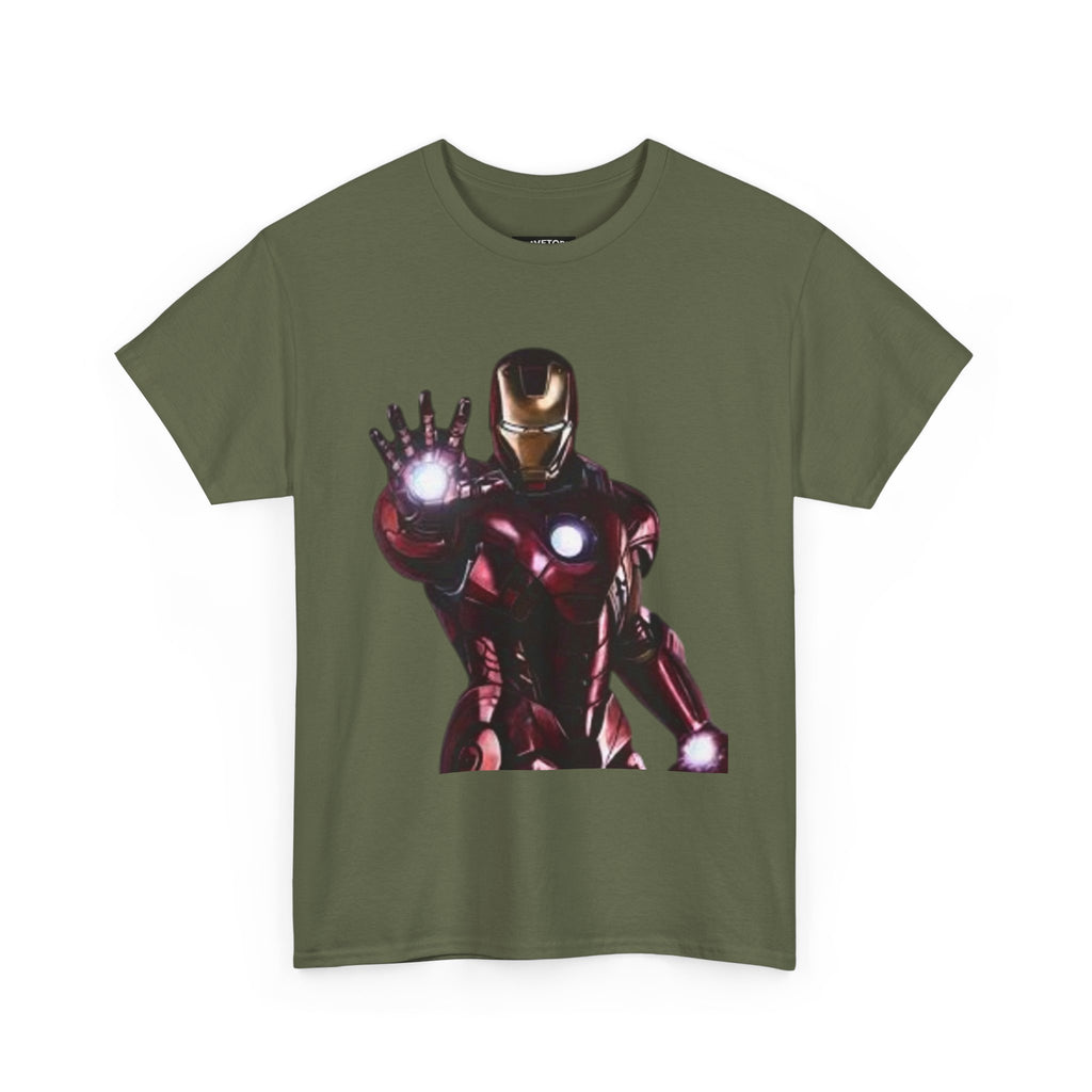 Iron Man Graphic Tee — Retro Superhero Chest Print T‑Shirt