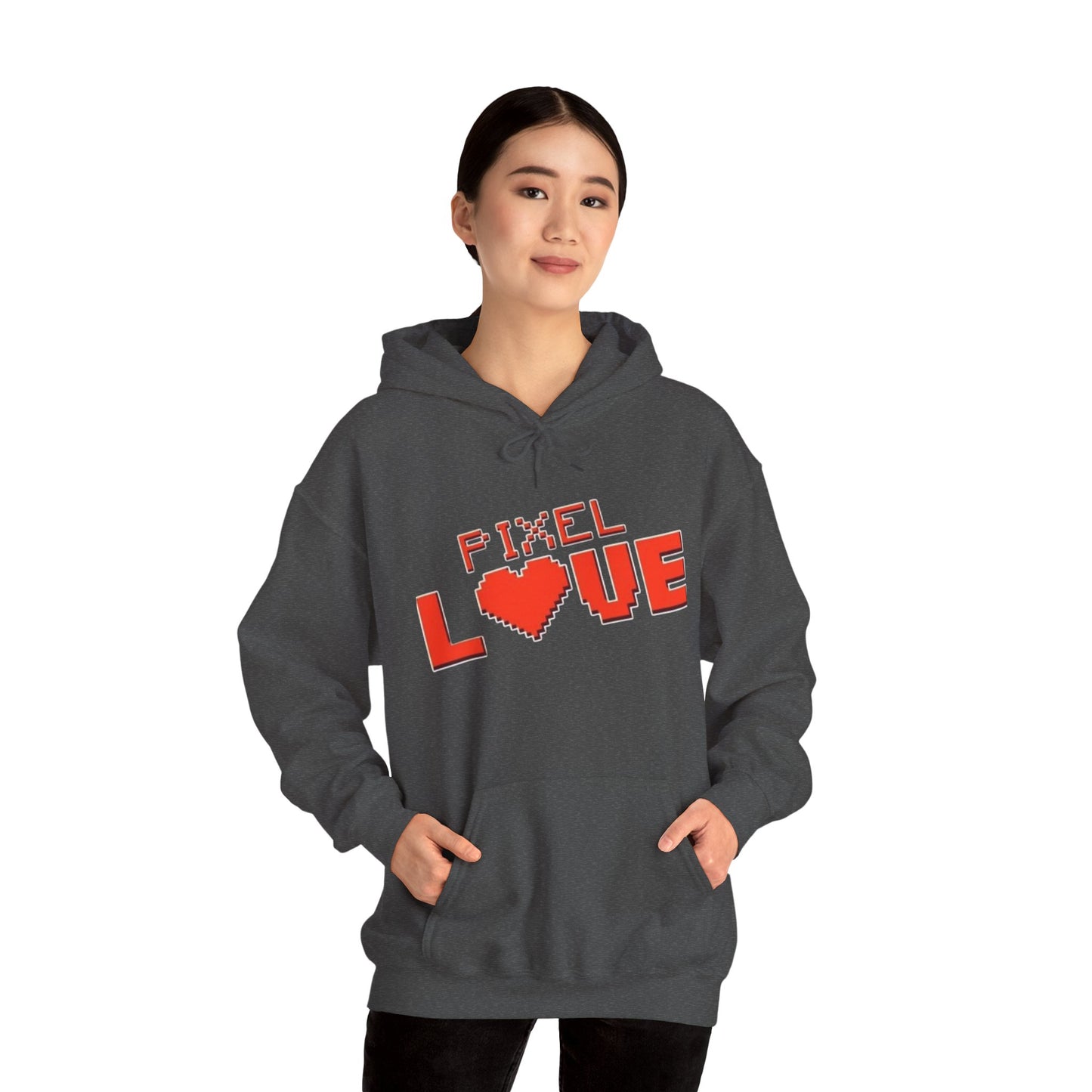 Pixel Love Hoodie – Retro 8-Bit Herz Gamer Valentinstags-Sweatshirt