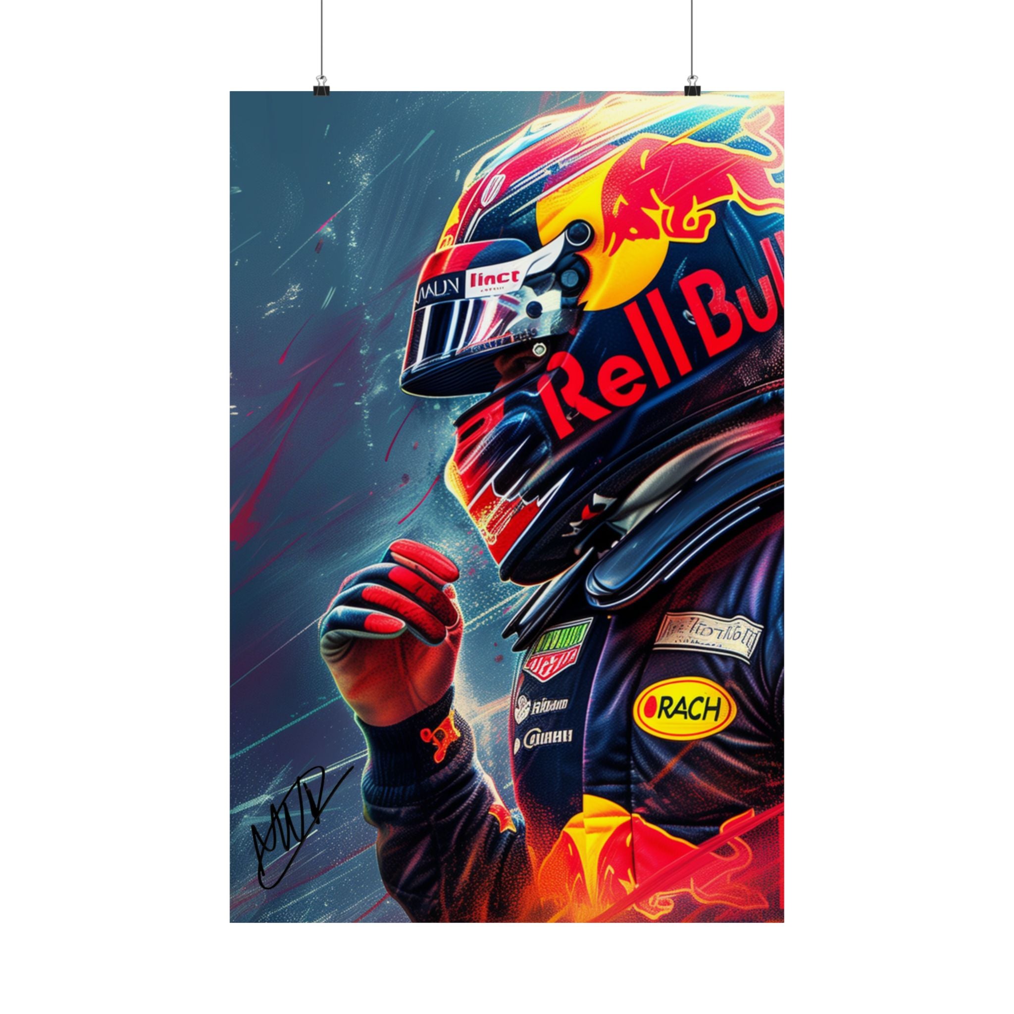 Max Verstappen with Signature Poster Formula 1