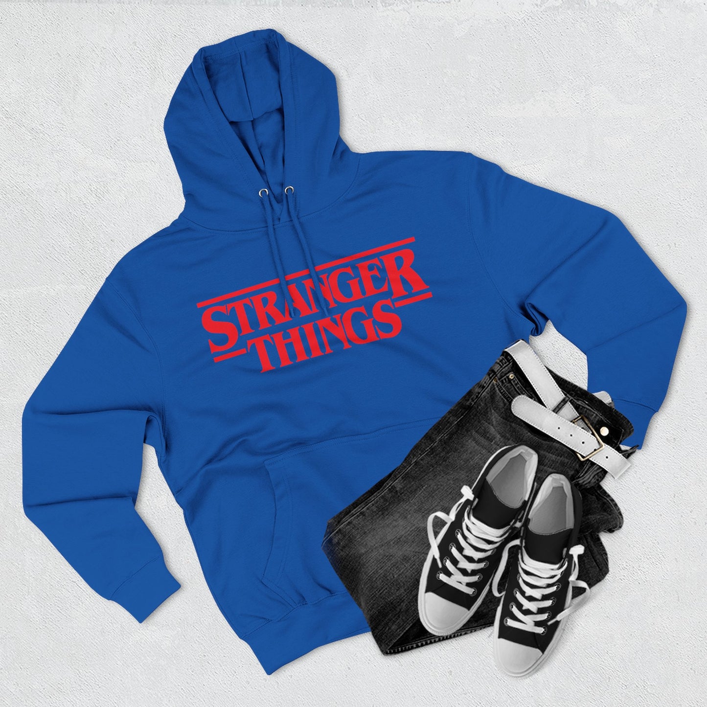 Stranger Things Fleece-Kapuzenpullover – Retro Outline Logo Pullover