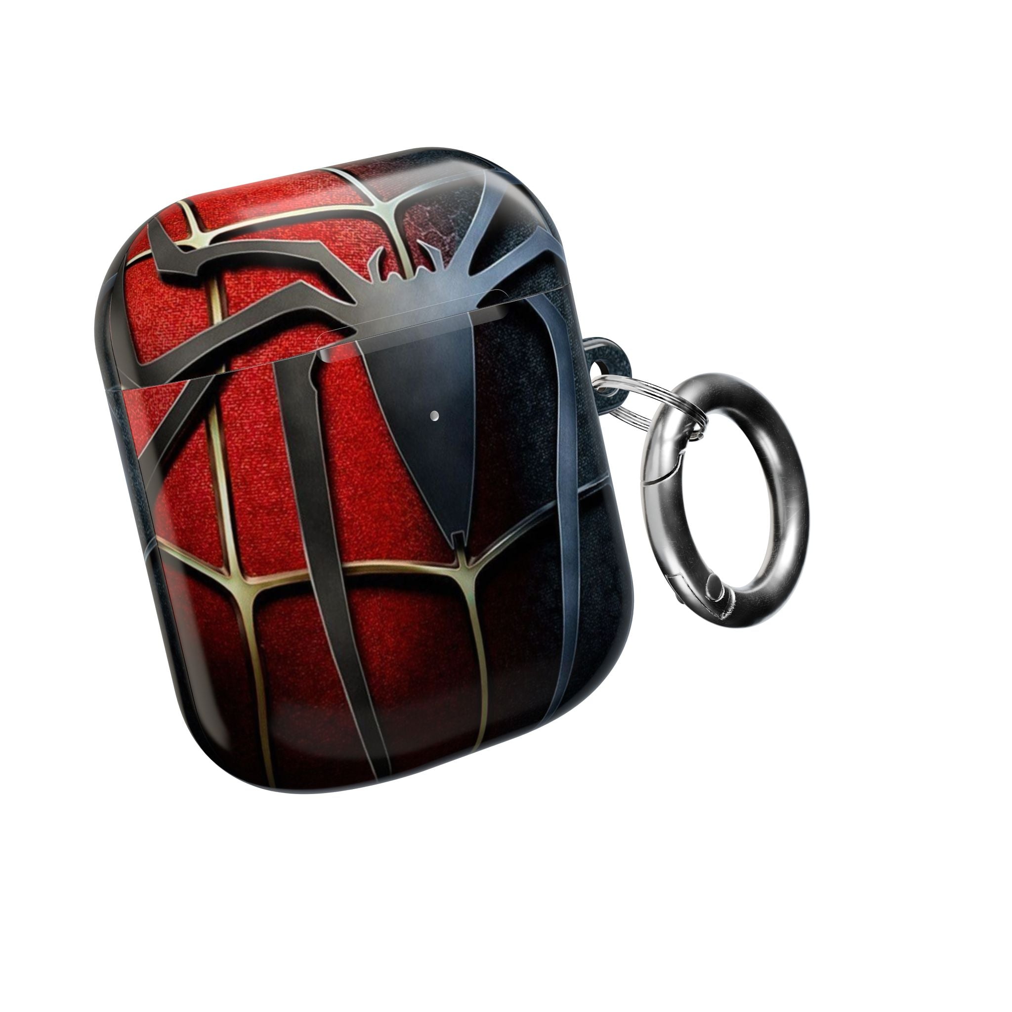 Spider Web AirPod Case – Red & Black Superhero Design Protective Cover