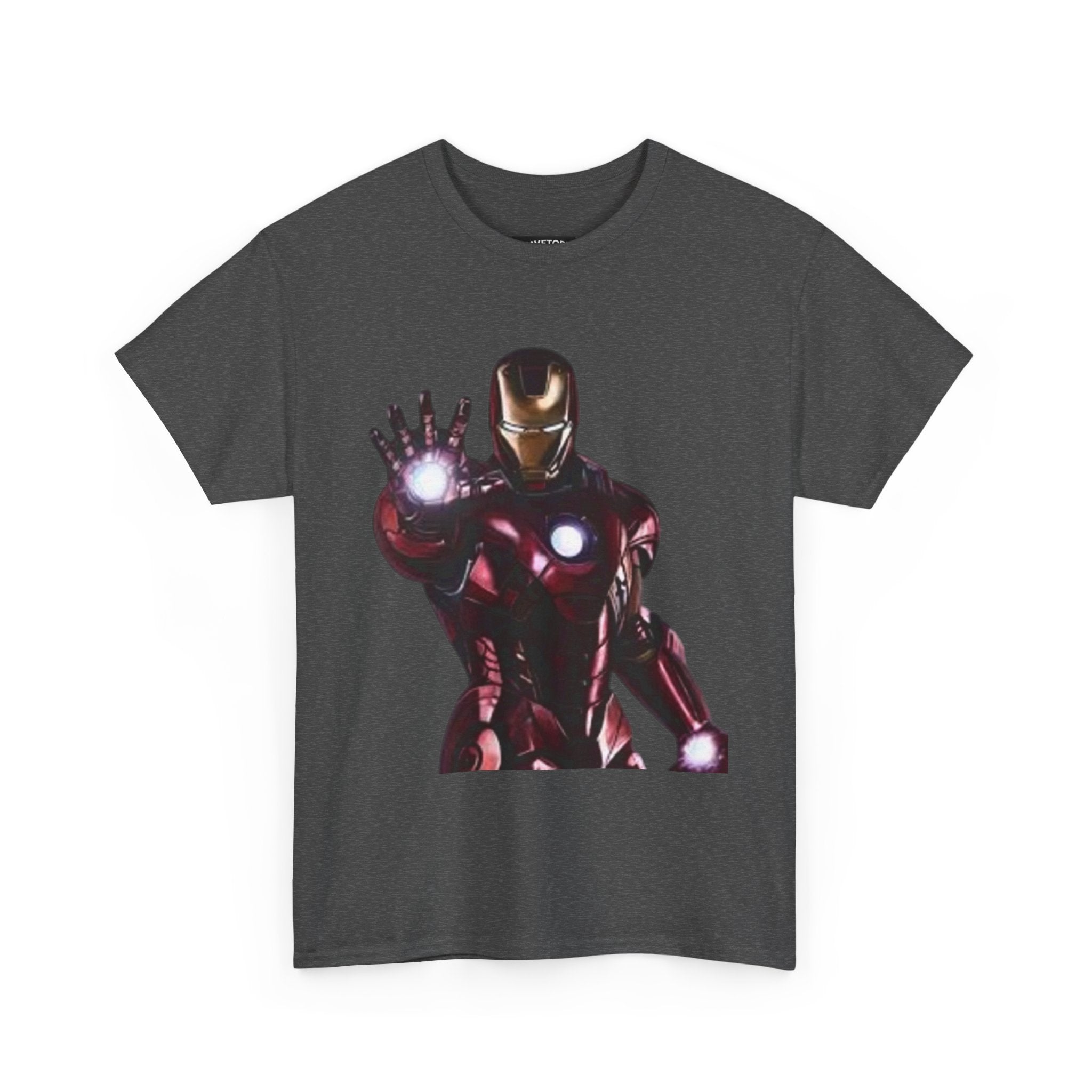 Iron Man Graphic Tee — Retro Superhero Chest Print T‑Shirt