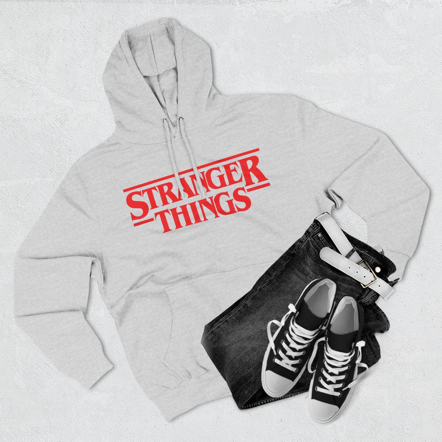 Stranger Things Fleece-Kapuzenpullover – Retro Outline Logo Pullover