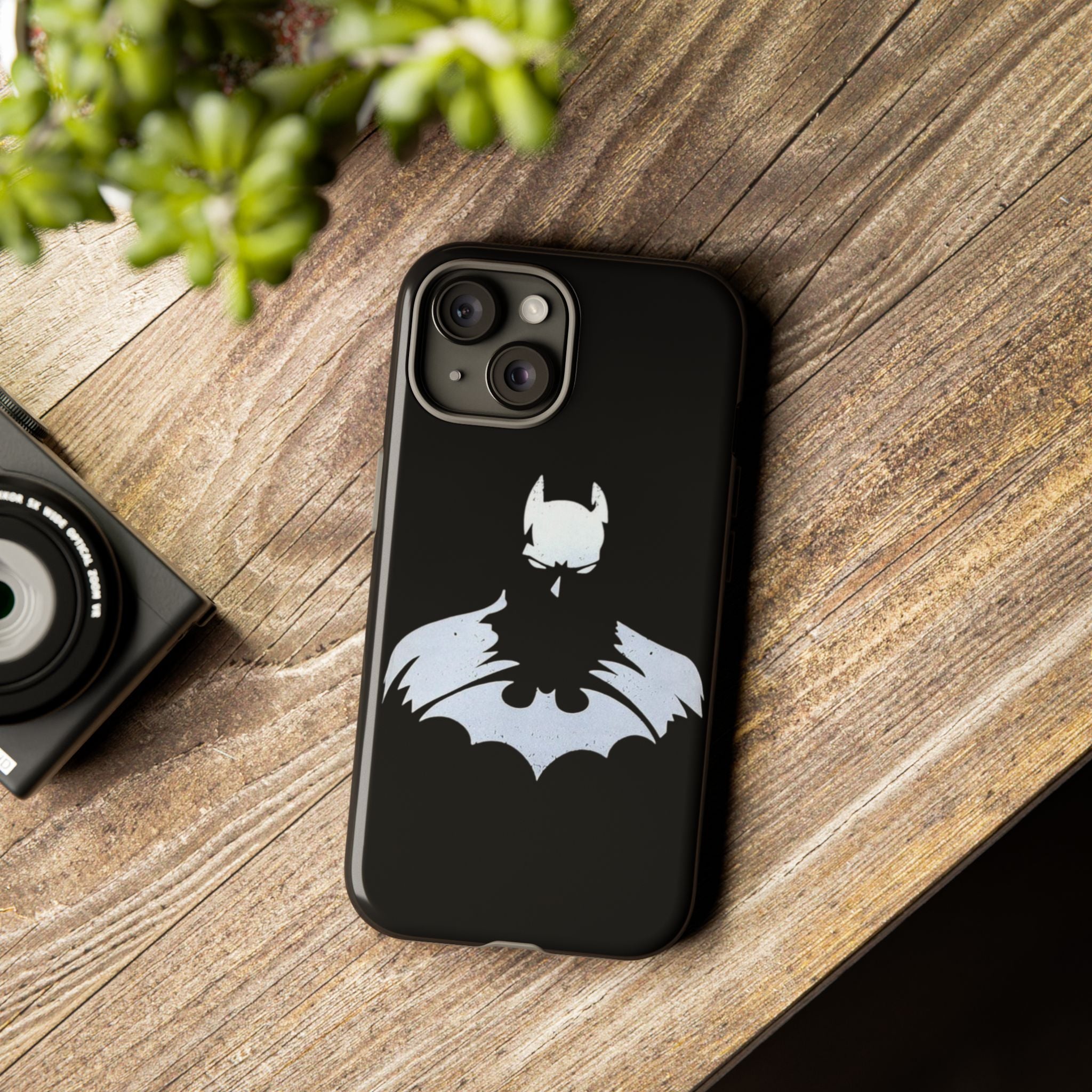 Batman Silhouette Tough Phone Case — Dark Knight Black Protective Cover