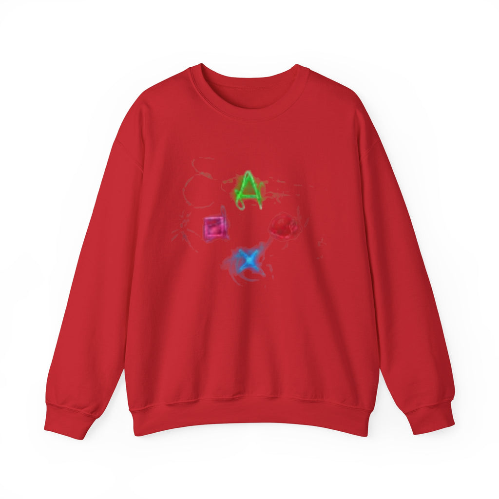Neon Gaming Controller Symbols Sweatshirt | PlayStation Button Icons
