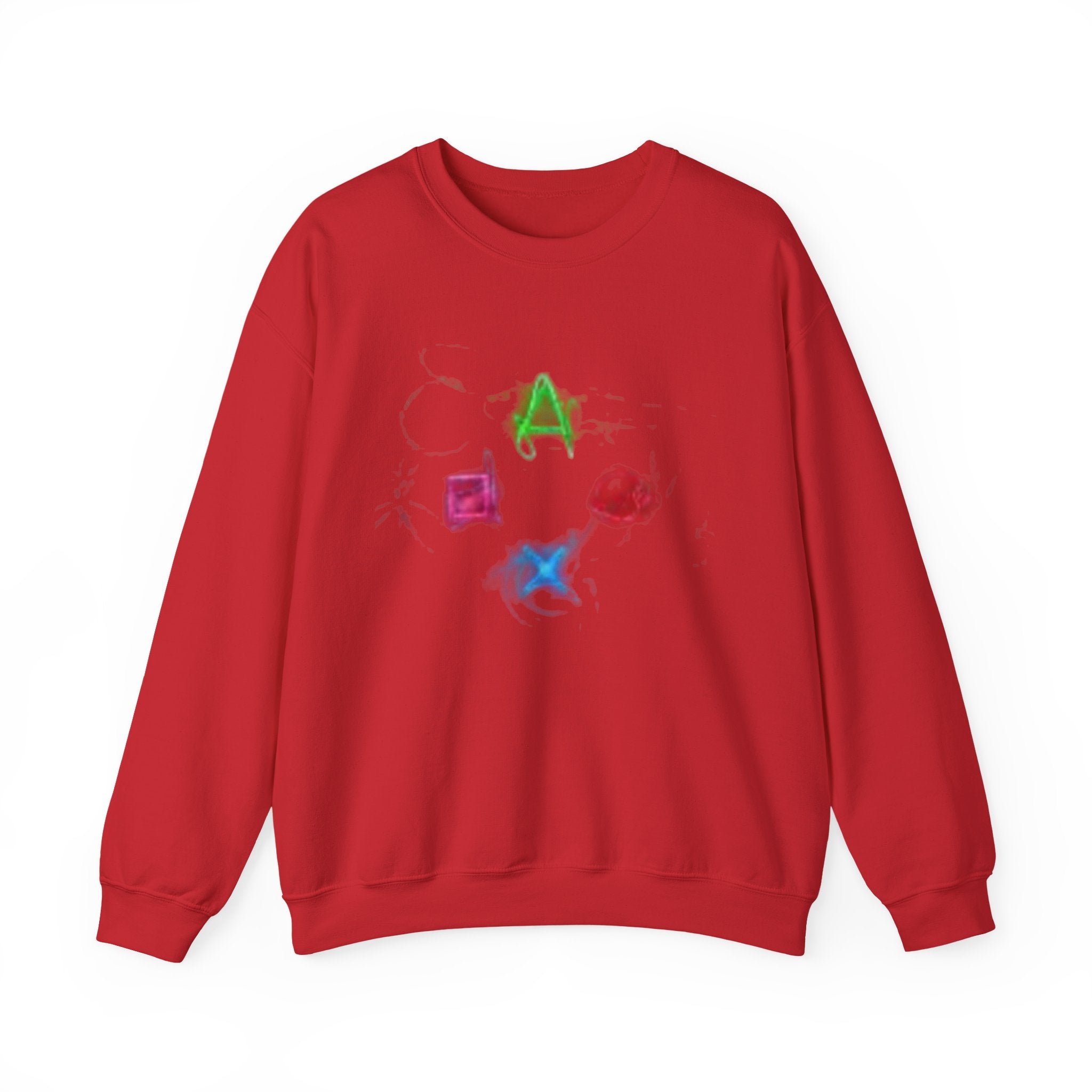 Neon Gaming Controller Symbols Sweatshirt | PlayStation Button Icons