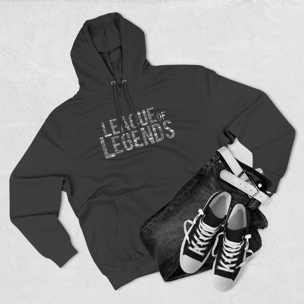 League of Legends Distressed Logo Hoodie - All Champion's names