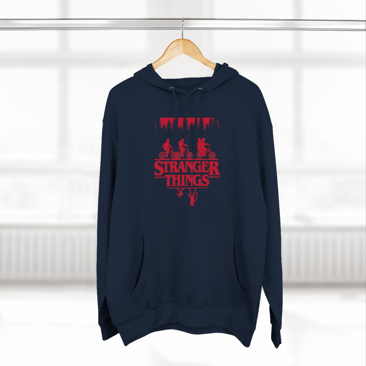 Stranger Things Fleece Hoodie – Retro-Umriss-Logo-Pullover