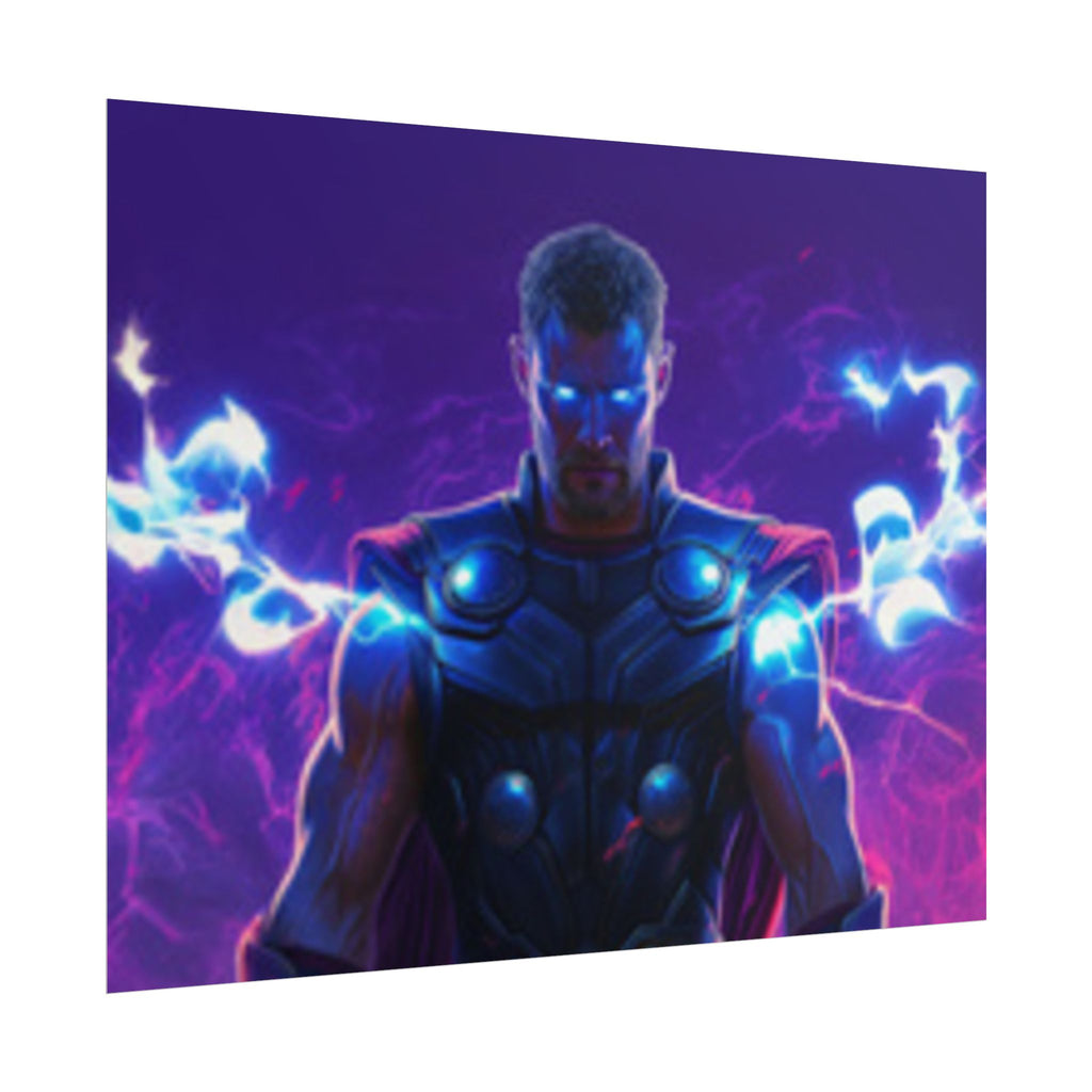 Thor Lightning Poster — Marvel Vibrant Superhero Wall Art (Rolled Poster)