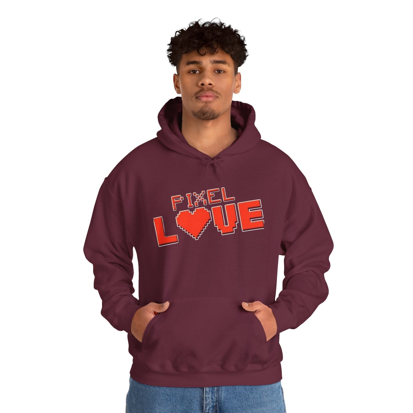 Pixel Love Hoodie – Retro 8-Bit Herz Gamer Valentinstags-Sweatshirt
