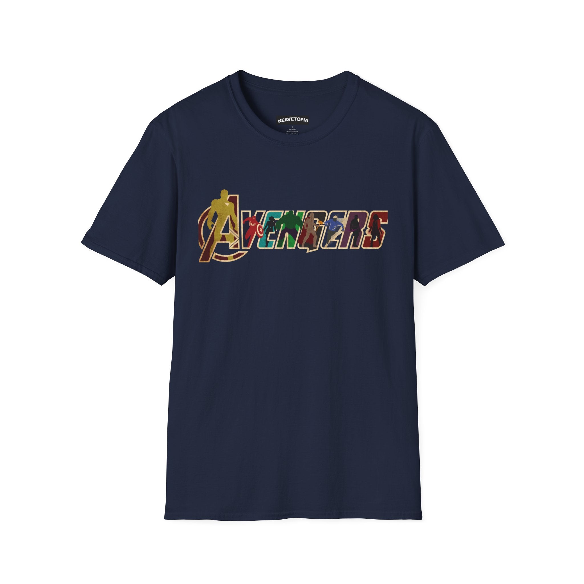 Avengers Logo T-Shirt — Marvel Hero Collage Graphic Tee