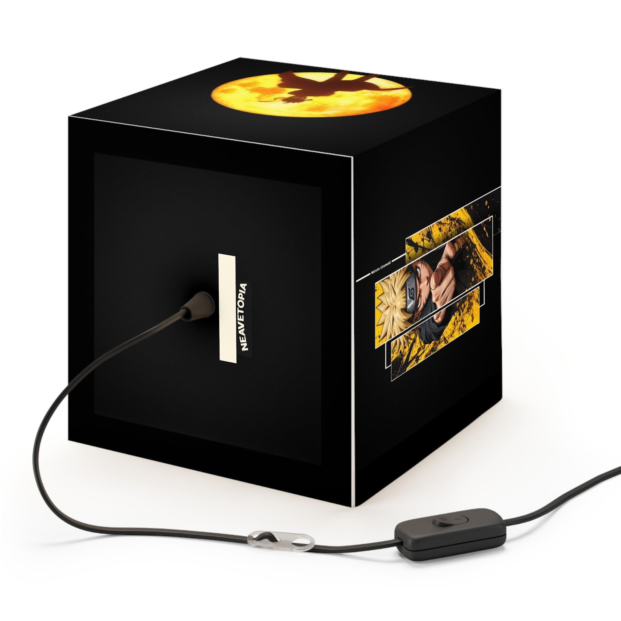 Naruto Light Cube Lamp — Anime Moon Silhouette Nightlight