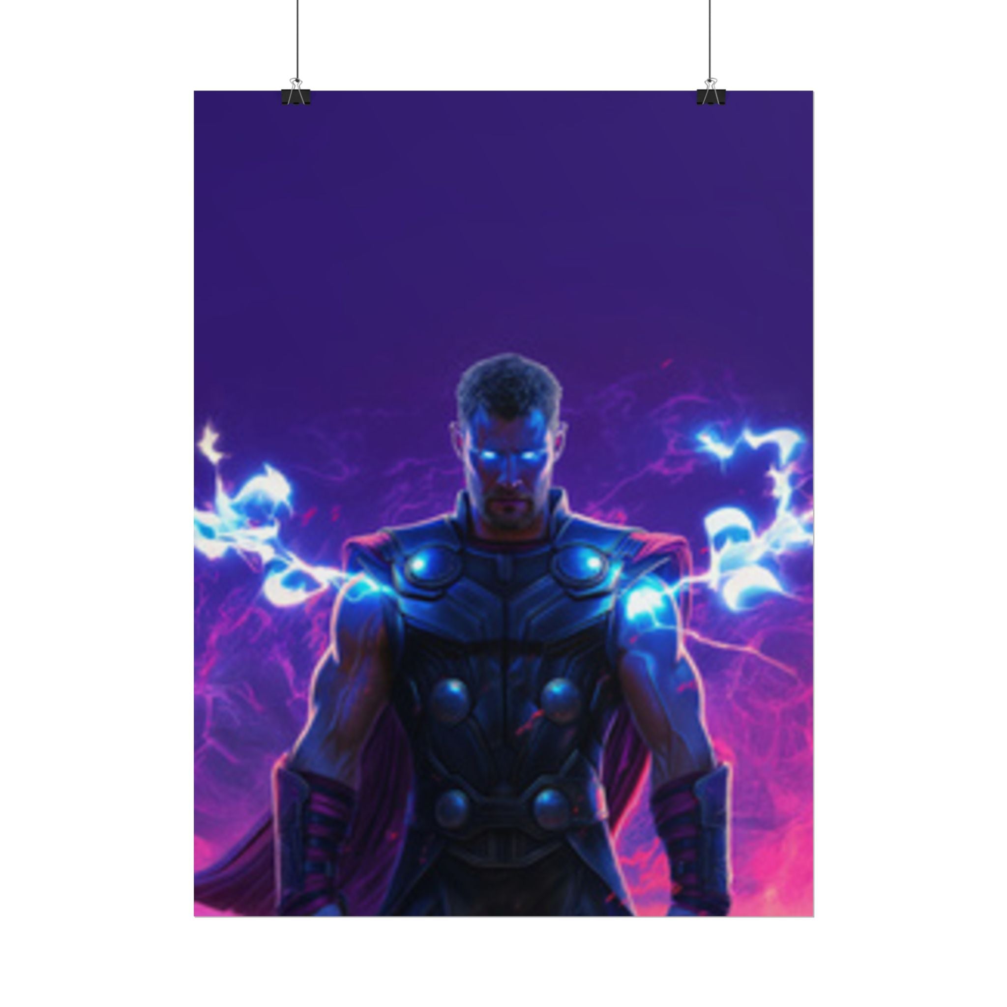 Thor Lightning Poster — Marvel Vibrant Superhero Wall Art (Rolled Poster)