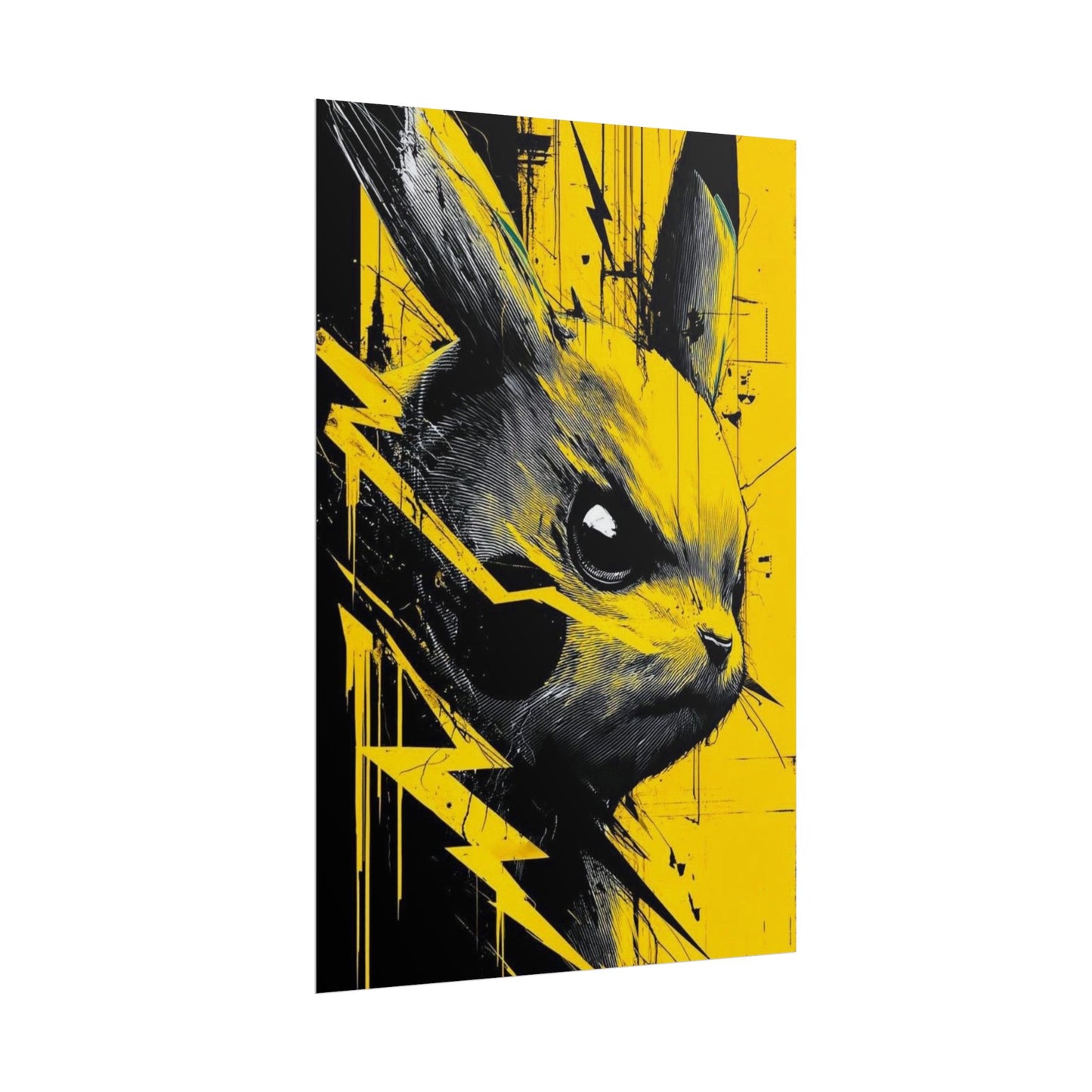 Elektrisches Pika-Kunstposter – Gelber Blitz Anime-Wanddruck