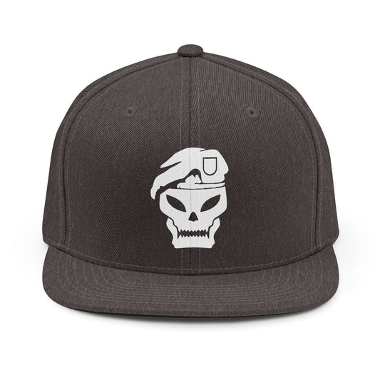 Black Ops Western Skull Emblem — Military Beret Skull Cap
