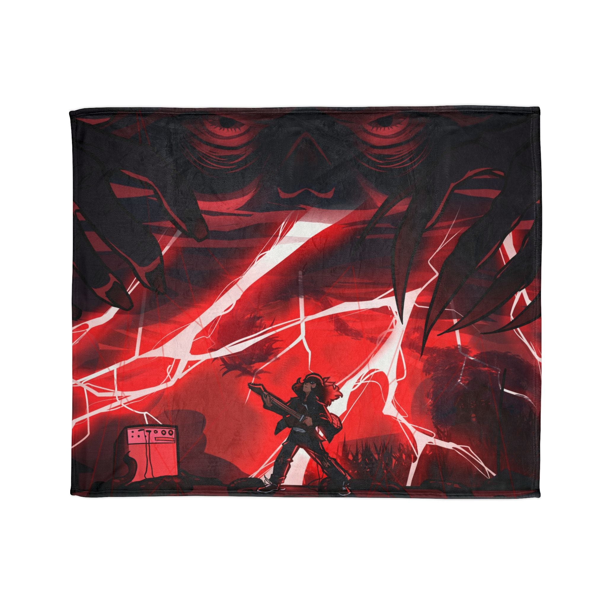 Stranger Things - Eddie Munson in Upside Down with Guitar - Throw Blanket