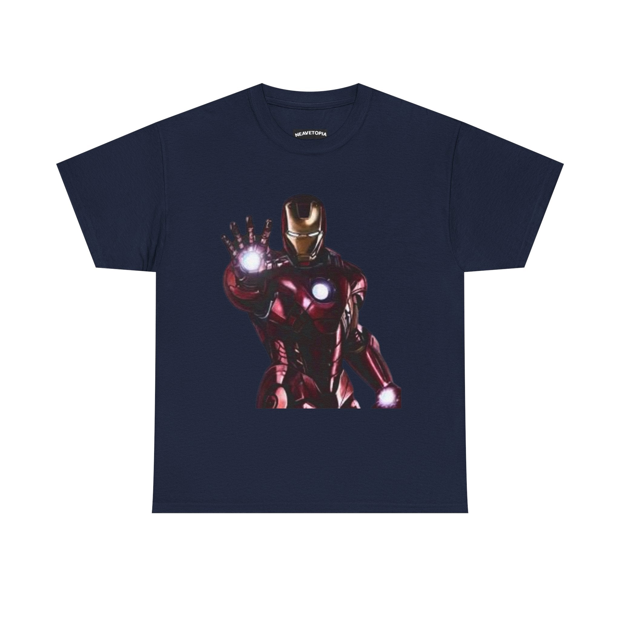 Iron Man Graphic Tee — Retro Superhero Chest Print T‑Shirt