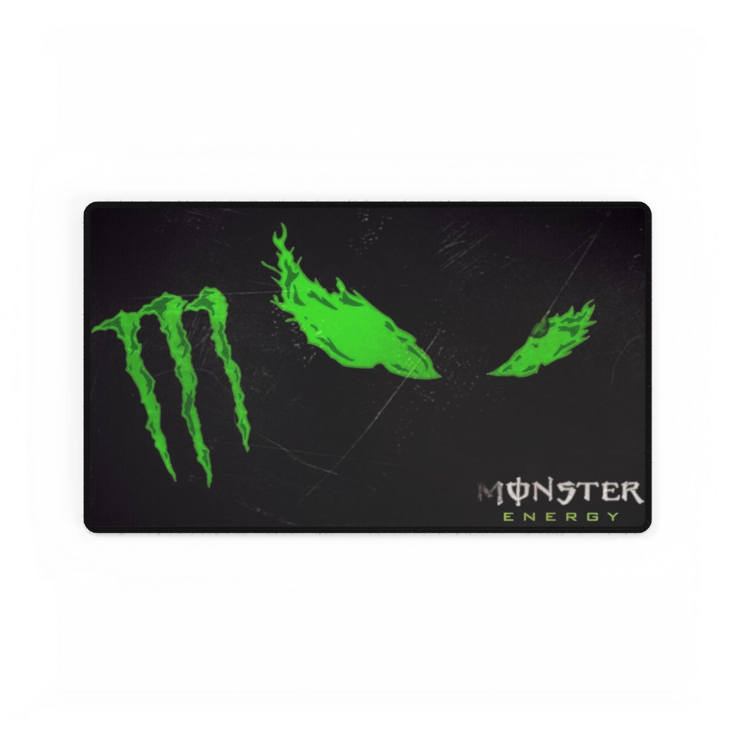 Gaming Desk Mat — Neon Green Monster Logo Mouse Pad