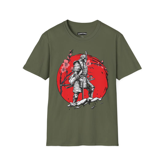 Samurai Warrior T-Shirt | Red Rising Sun Graphic Japanese Art| Gaming Shirt