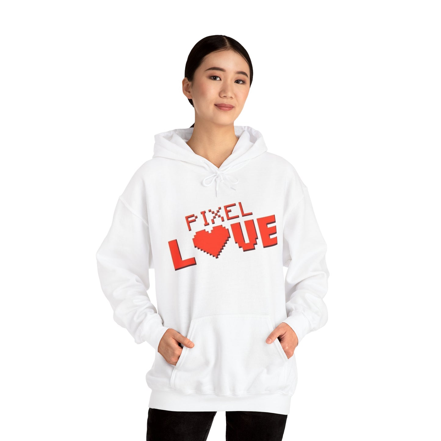 Pixel Love Hoodie – Retro 8-Bit Herz Gamer Valentinstags-Sweatshirt