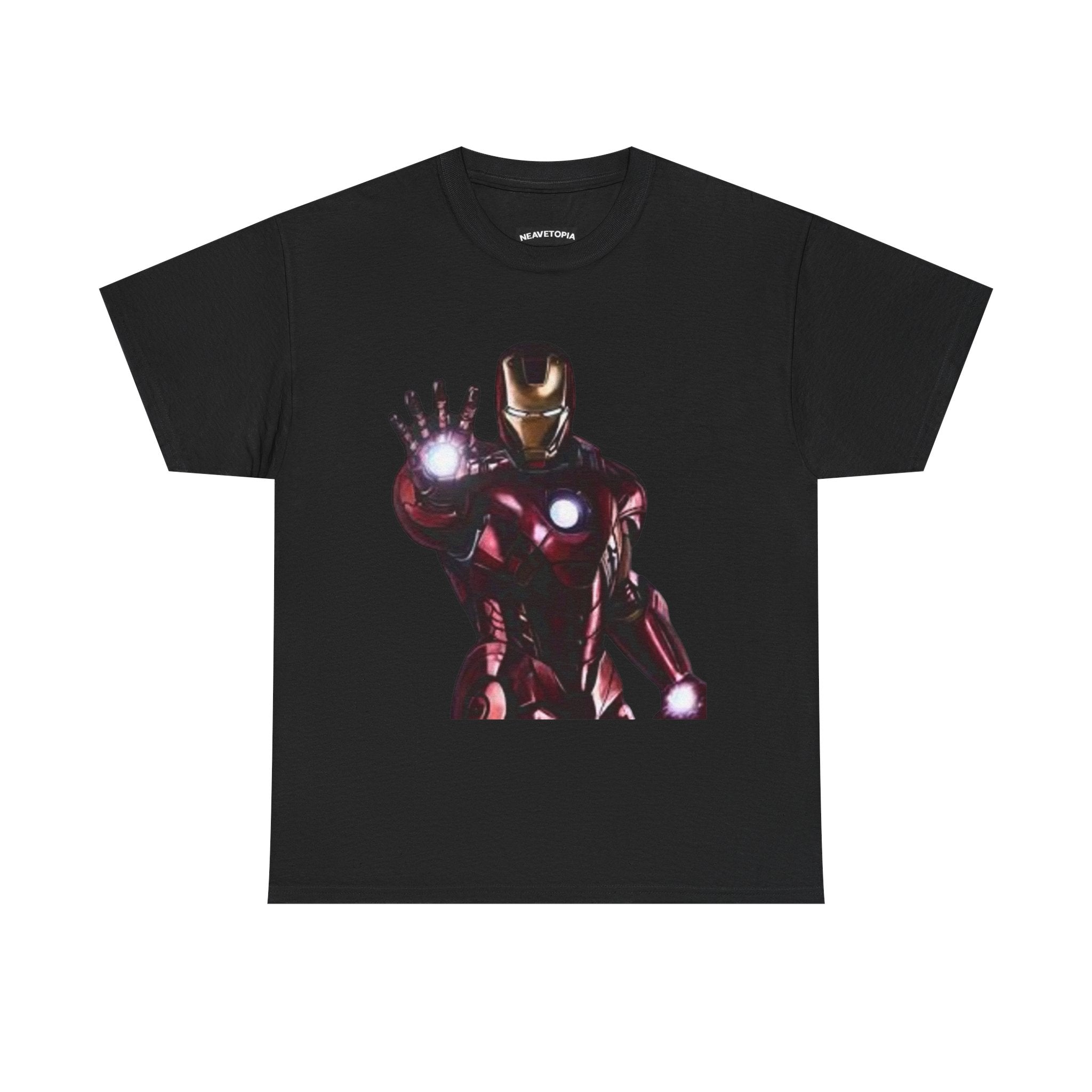 Iron Man Graphic Tee — Retro Superhero Chest Print T‑Shirt