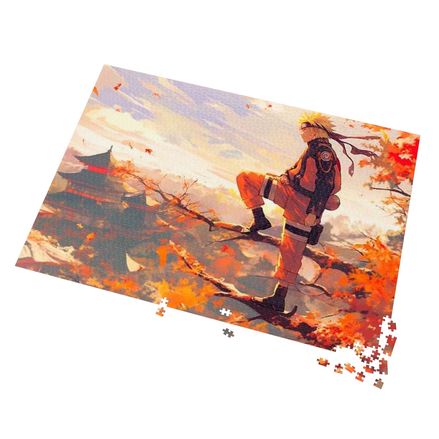 Naruto Autumn Scene Jigsaw Puzzle with Tin —  Anime Puzzle Gift