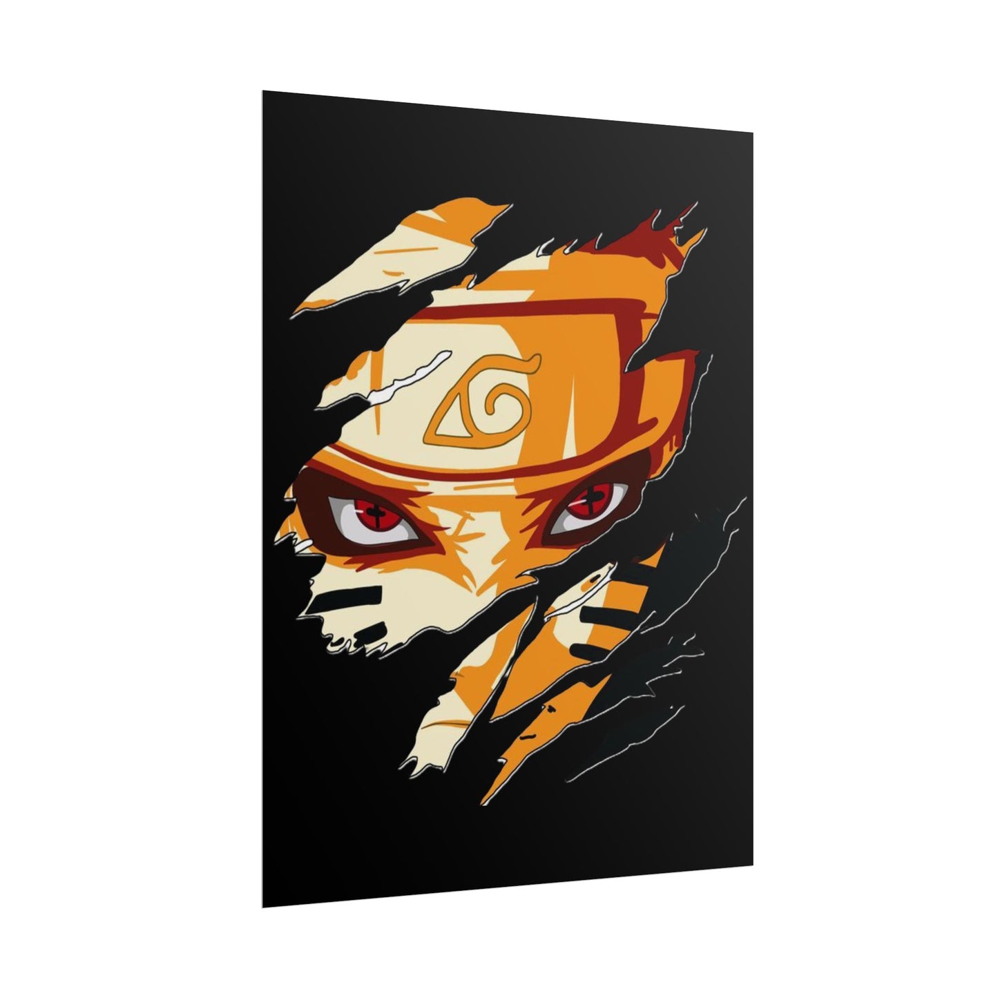 Naruto Scratch Effect Art Poster – Dynamic Anime Wall Print (Rolled Poster)