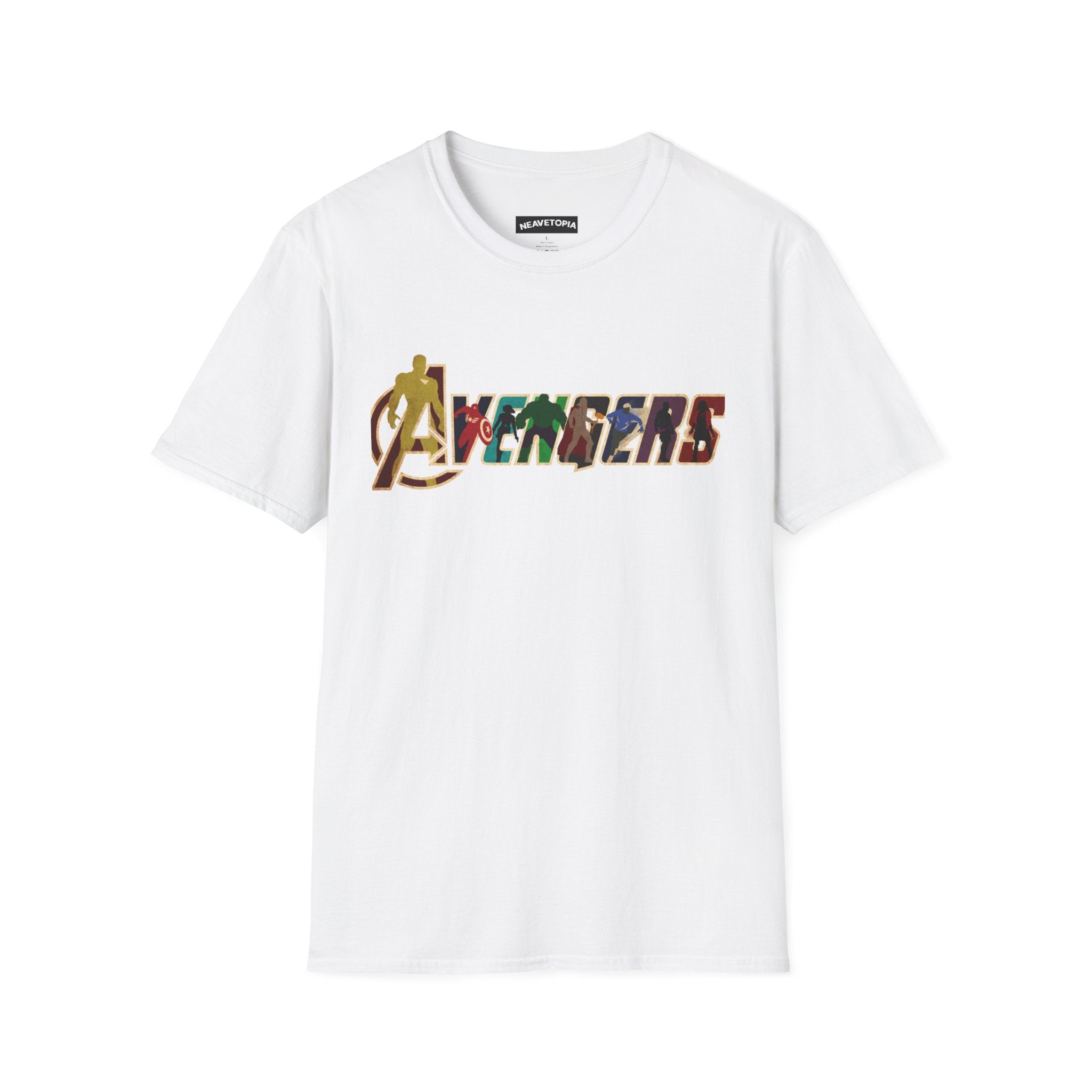 Avengers Logo T-Shirt — Marvel Hero Collage Graphic Tee