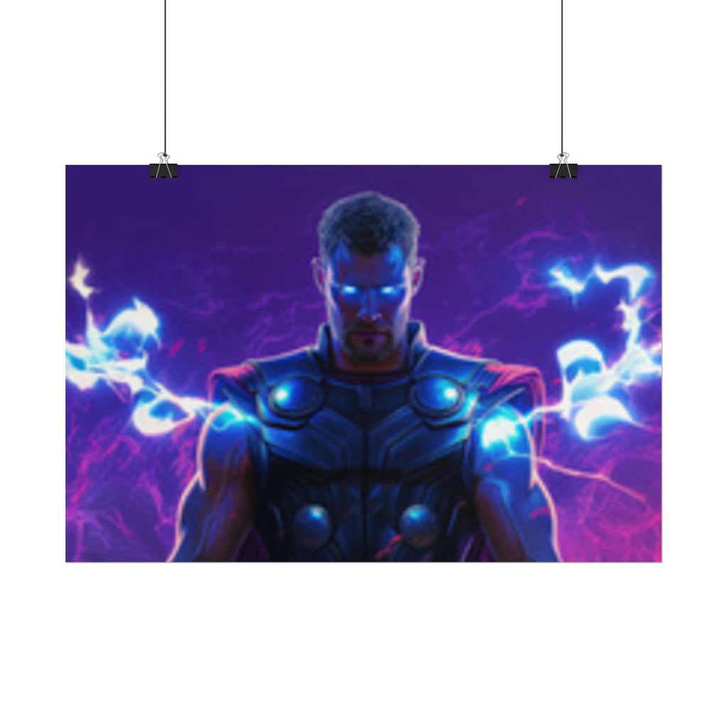 Thor Lightning Poster — Marvel Vibrant Superhero Wall Art (Rolled Poster)