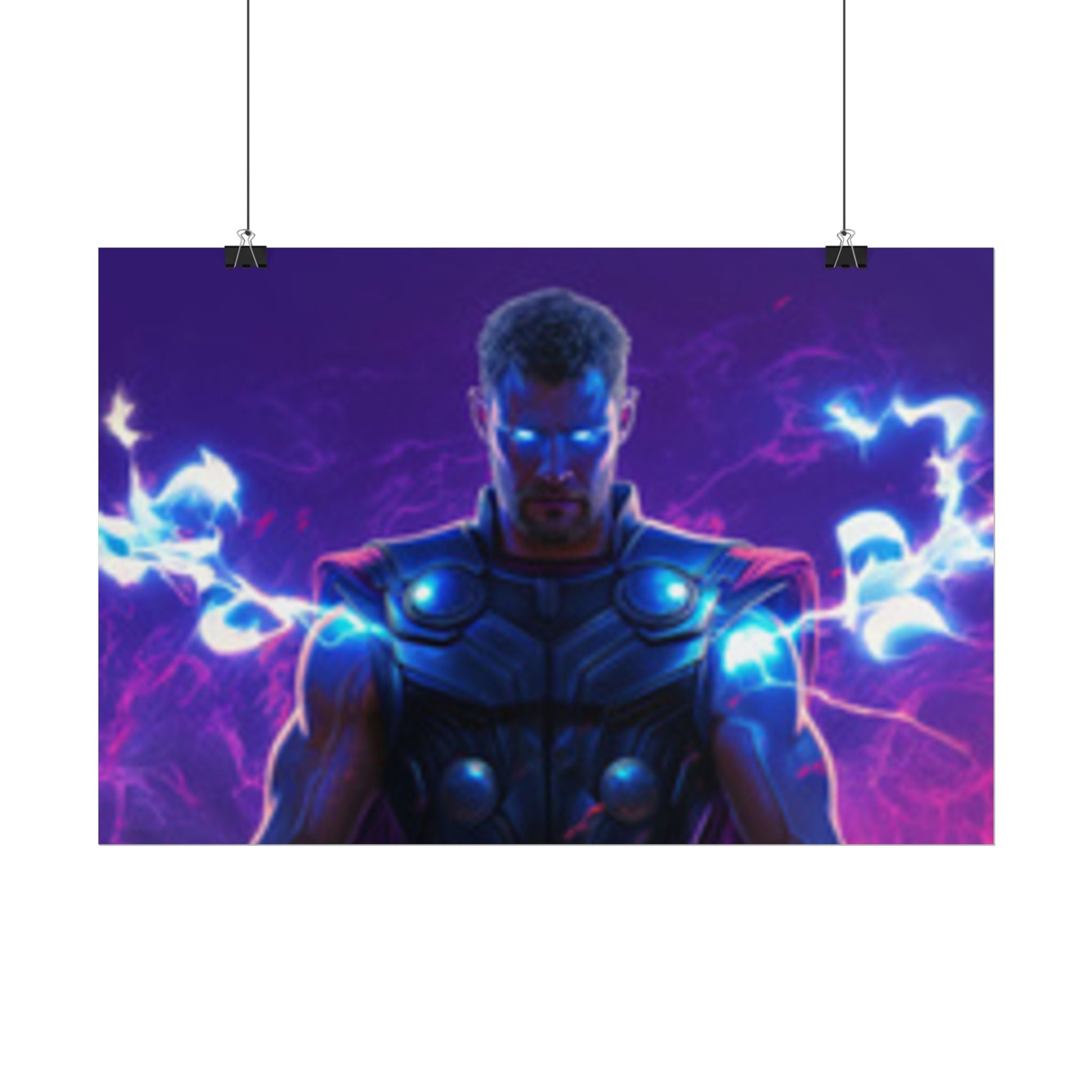 Thor Lightning Poster — Marvel Vibrant Superhero Wall Art (Rolled Poster)