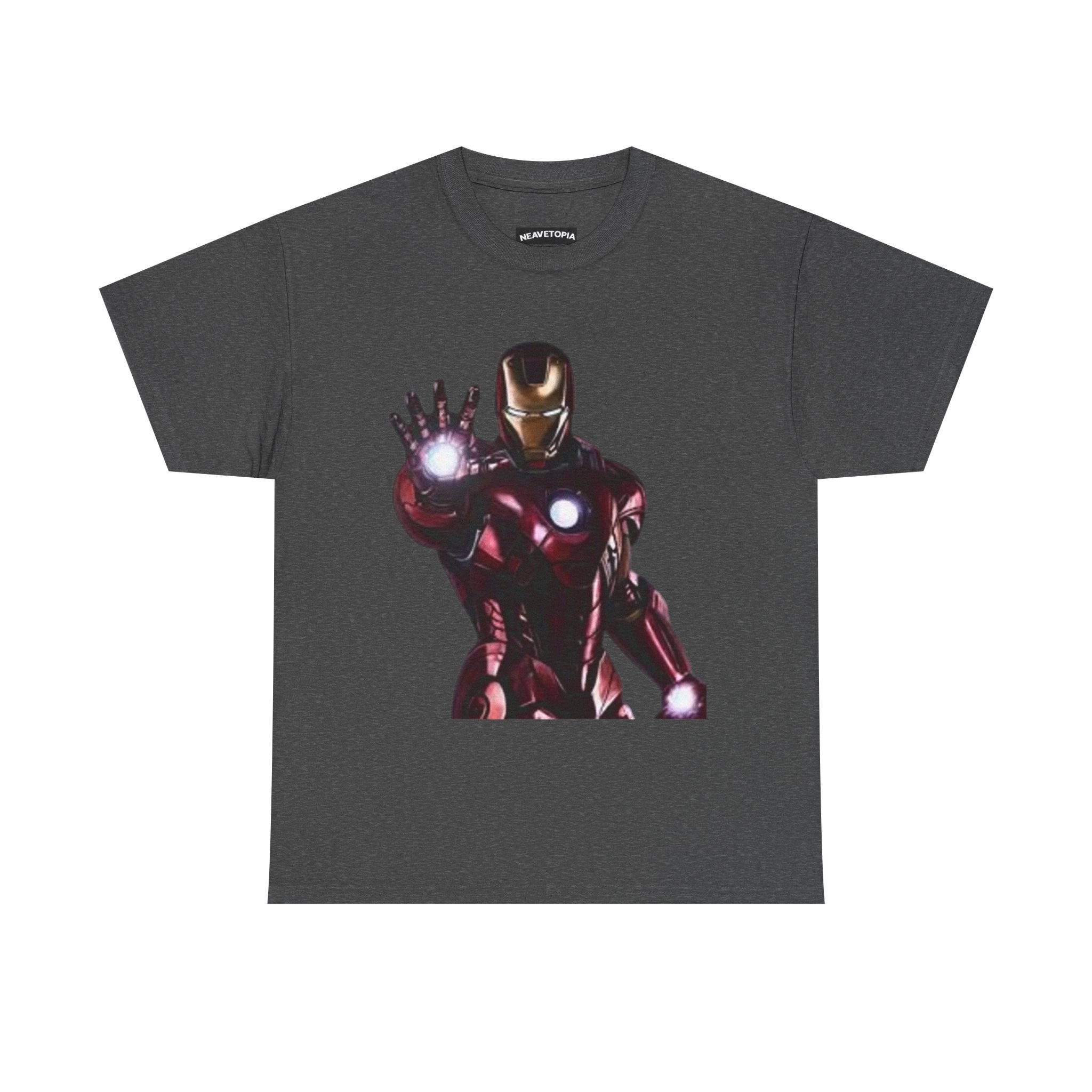 Iron Man Graphic Tee — Retro Superhero Chest Print T‑Shirt
