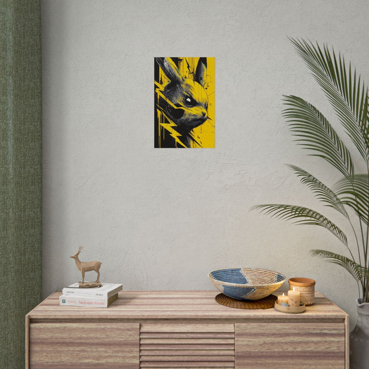 Elektrisches Pika-Kunstposter – Gelber Blitz Anime-Wanddruck