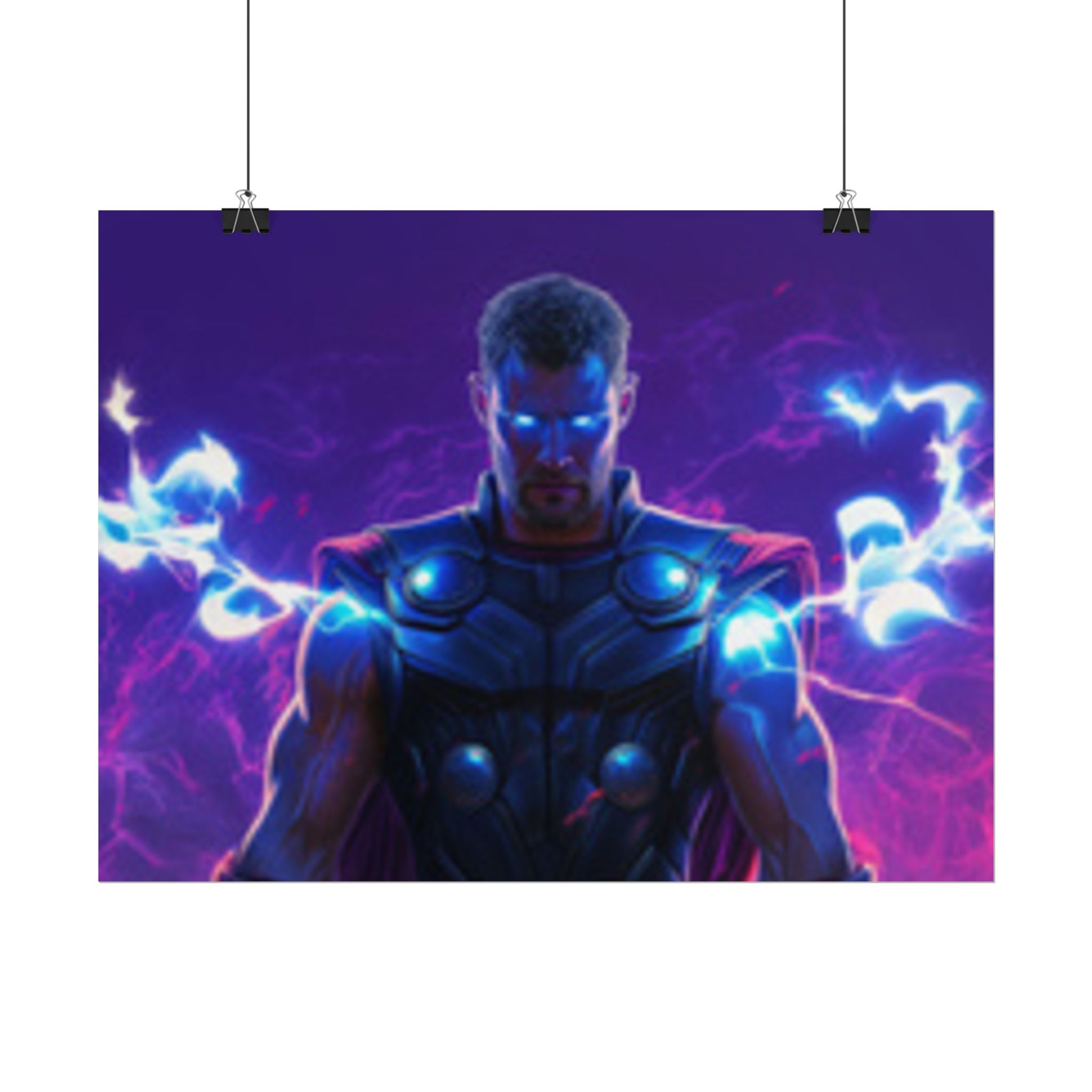 Thor Lightning Poster — Marvel Vibrant Superhero Wall Art (Rolled Poster)