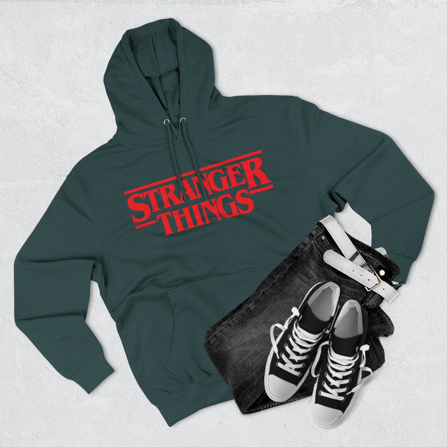 Stranger Things Fleece-Kapuzenpullover – Retro Outline Logo Pullover