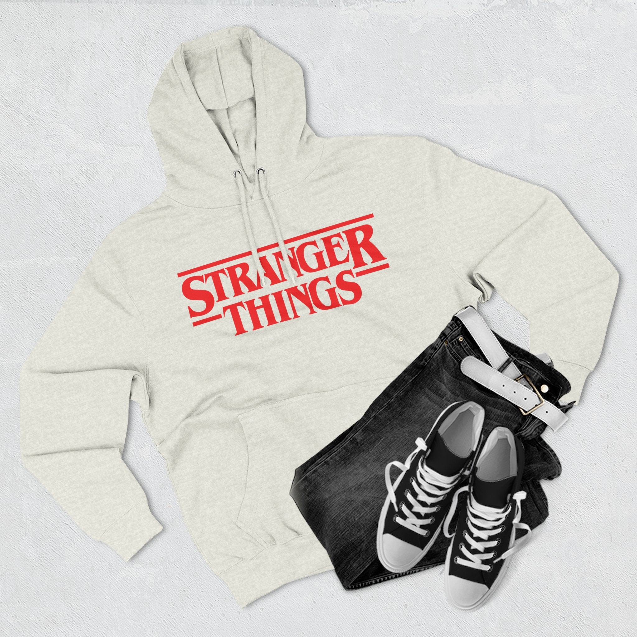 Stranger Things Fleece Hoodie – Retro Outline Logo Pullover