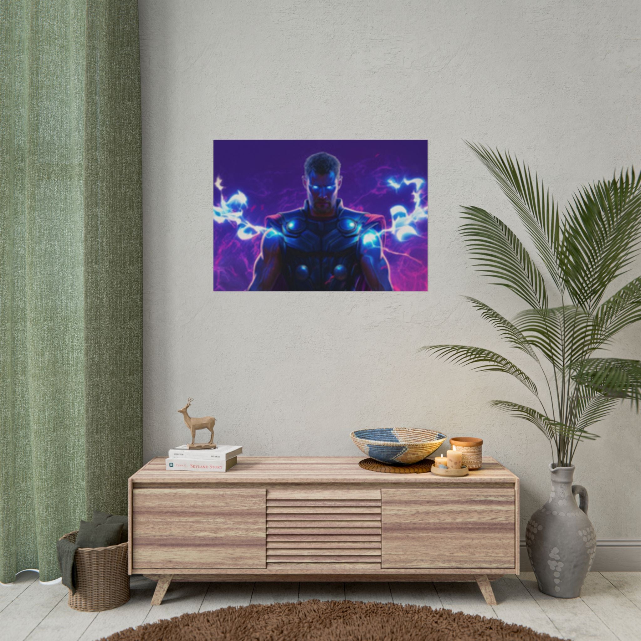 Thor Lightning Poster — Marvel Vibrant Superhero Wall Art (Rolled Poster)