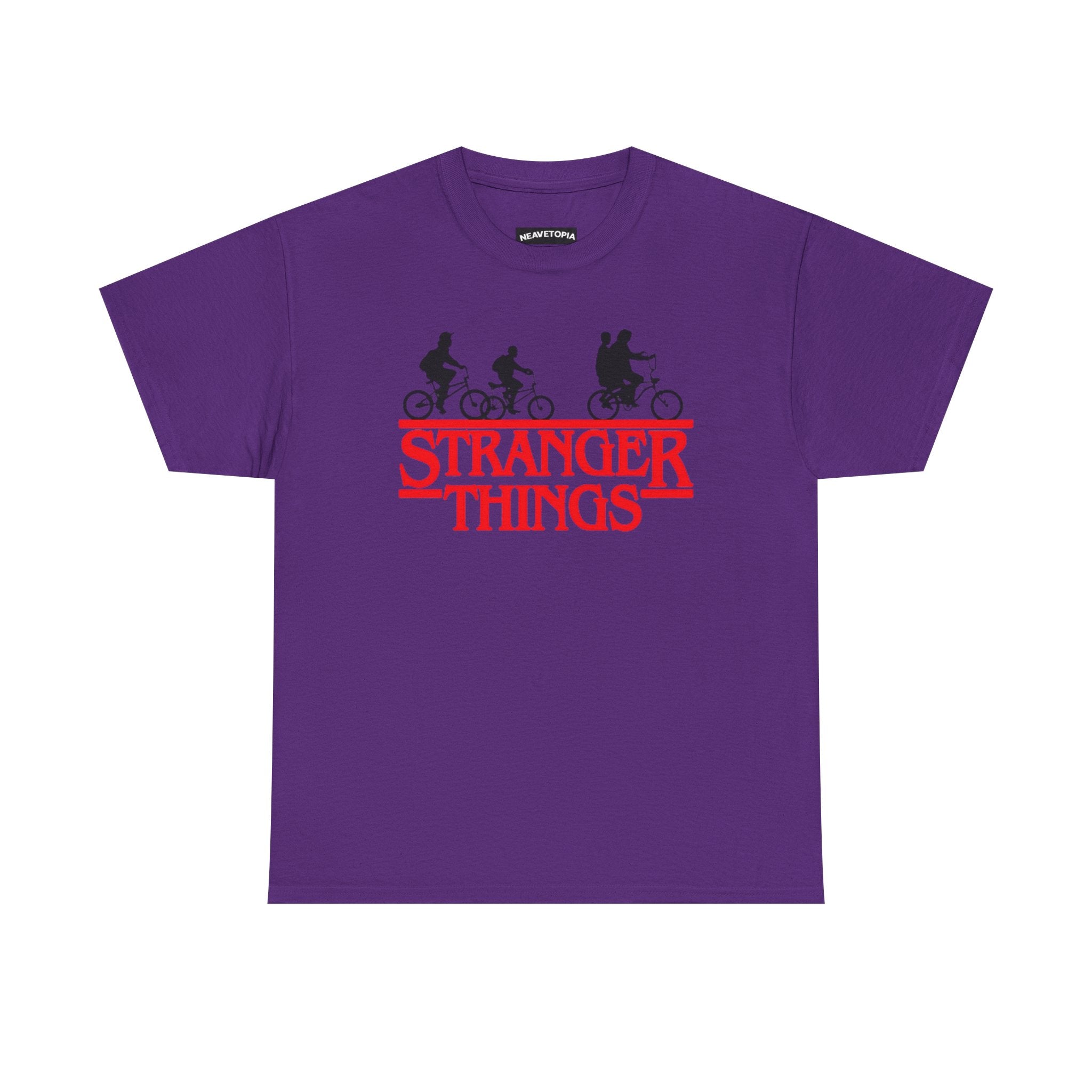 Stranger Things Retro Style Logo Bike Silhouette Tee
