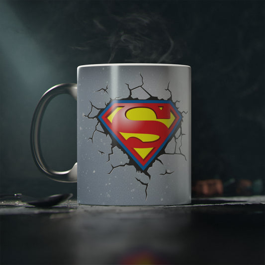 Superman Emblem Logo Mug | Cracked Wall Superman Style Magic Mug | Warm to reveal picture | Limited | Collector Edition