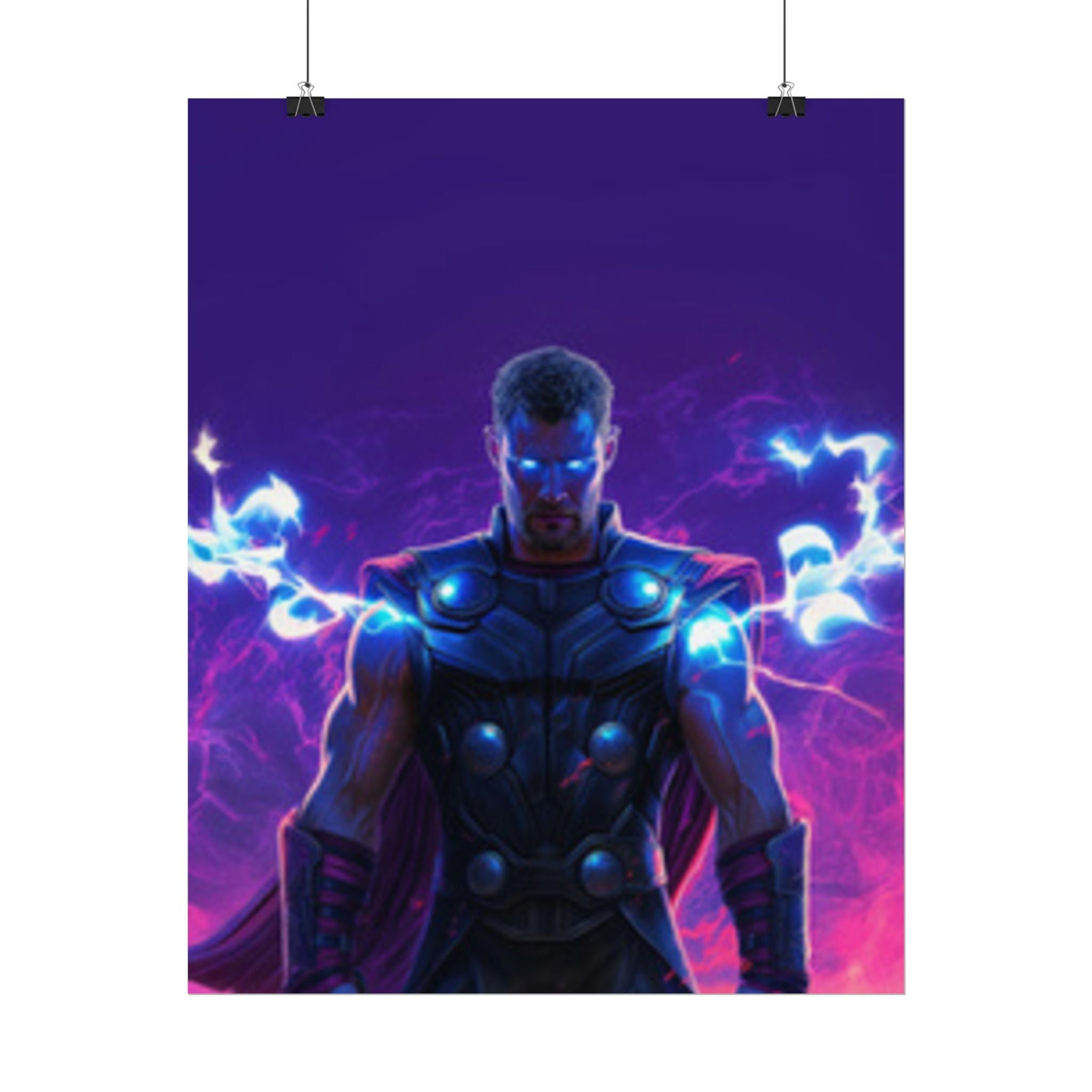 Thor Lightning Poster — Marvel Vibrant Superhero Wall Art (Rolled Poster)