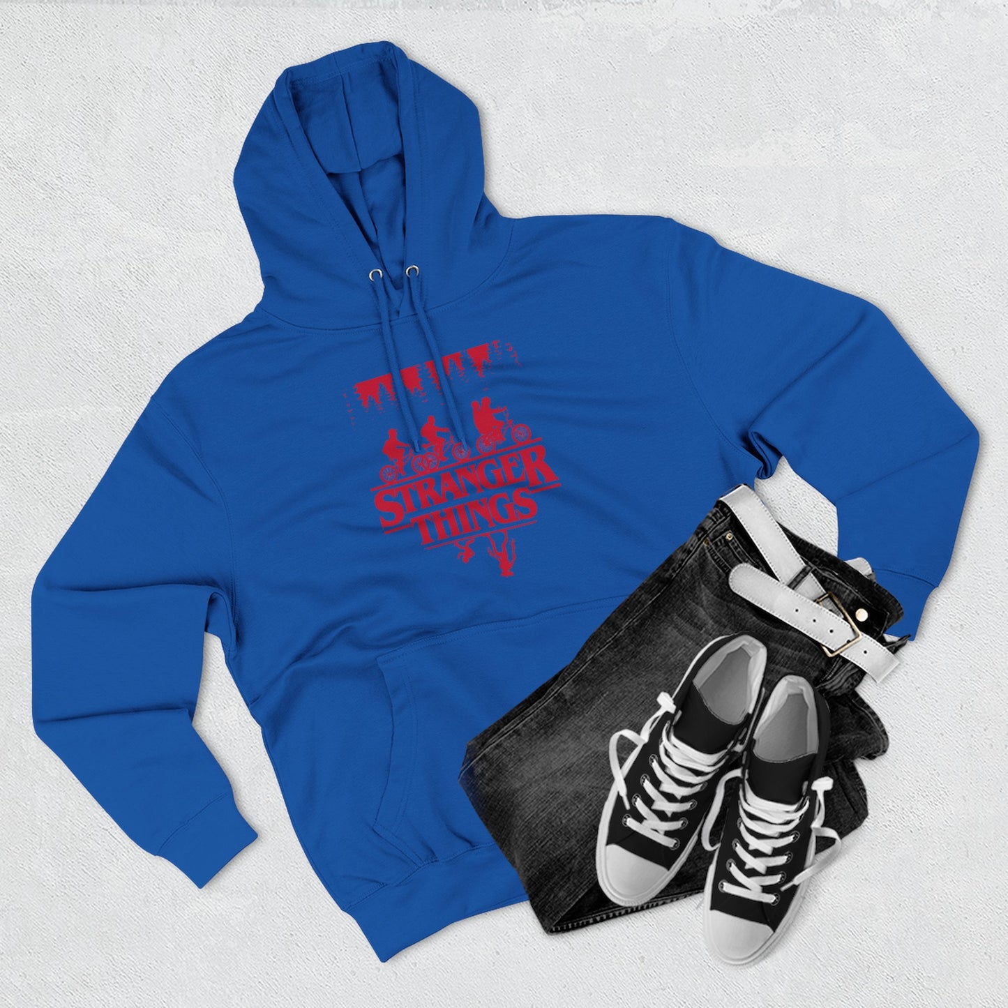 Stranger Things Fleece Hoodie – Retro-Umriss-Logo-Pullover