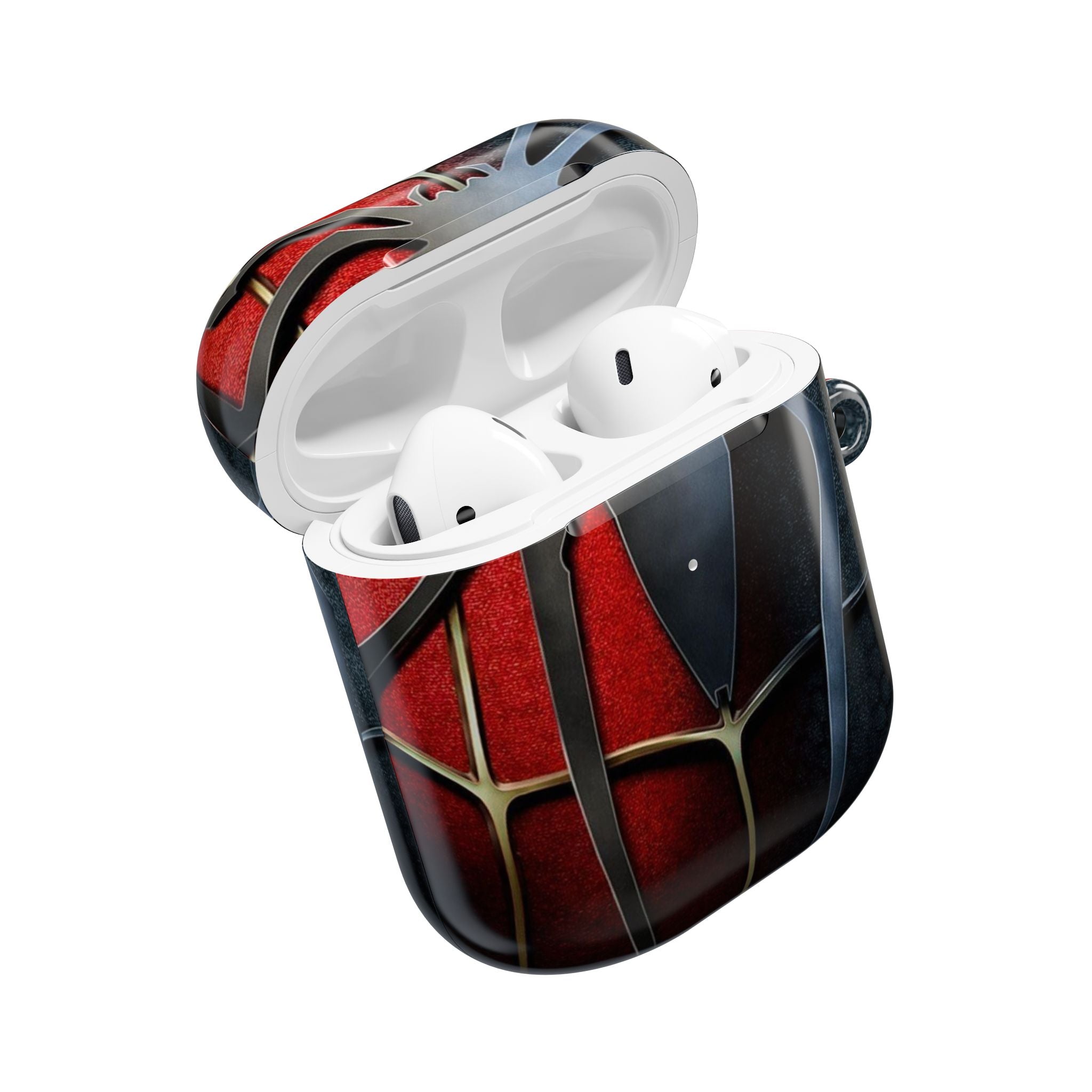 Spider Web AirPod Case – Red & Black Superhero Design Protective Cover