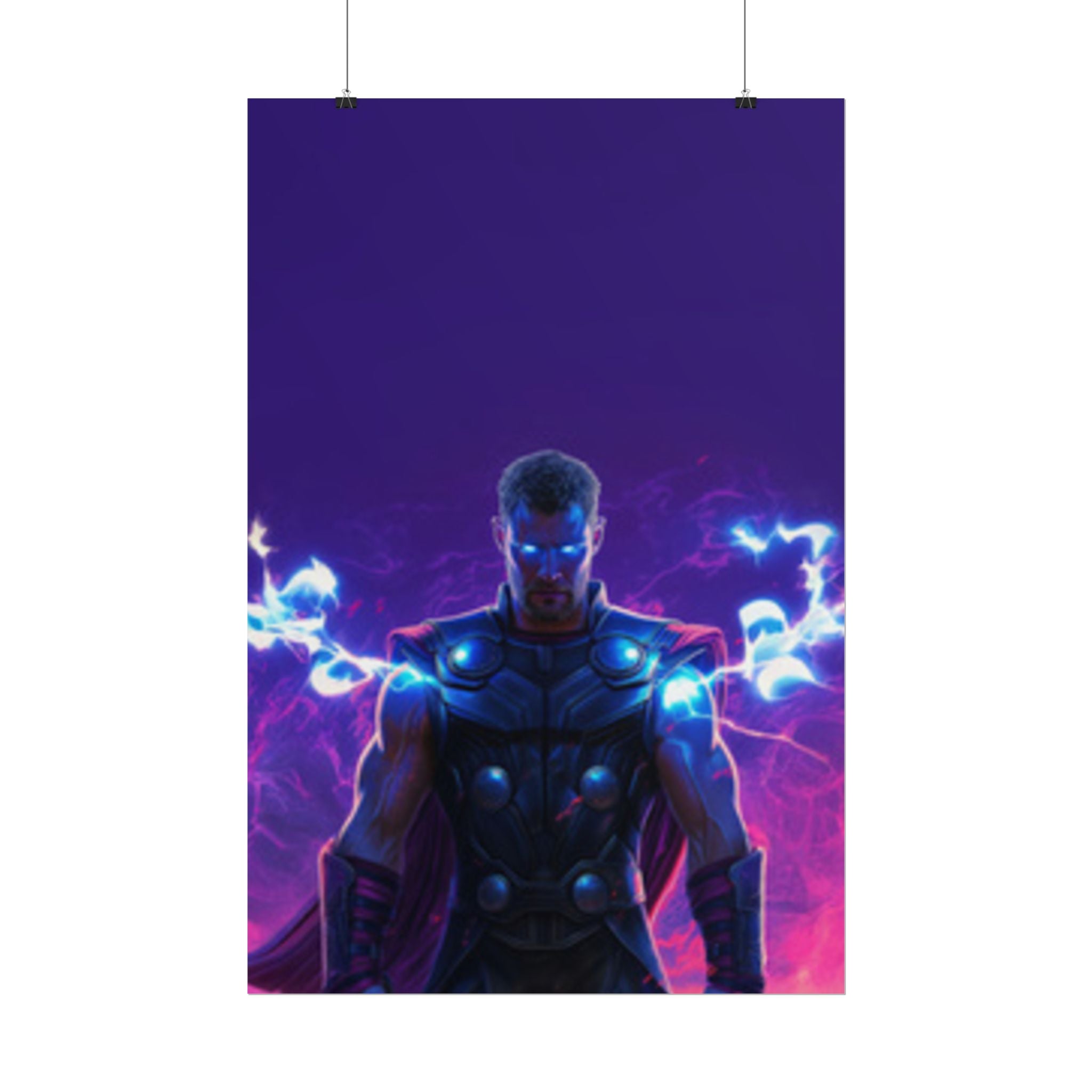 Thor Lightning Poster — Marvel Vibrant Superhero Wall Art (Rolled Poster)