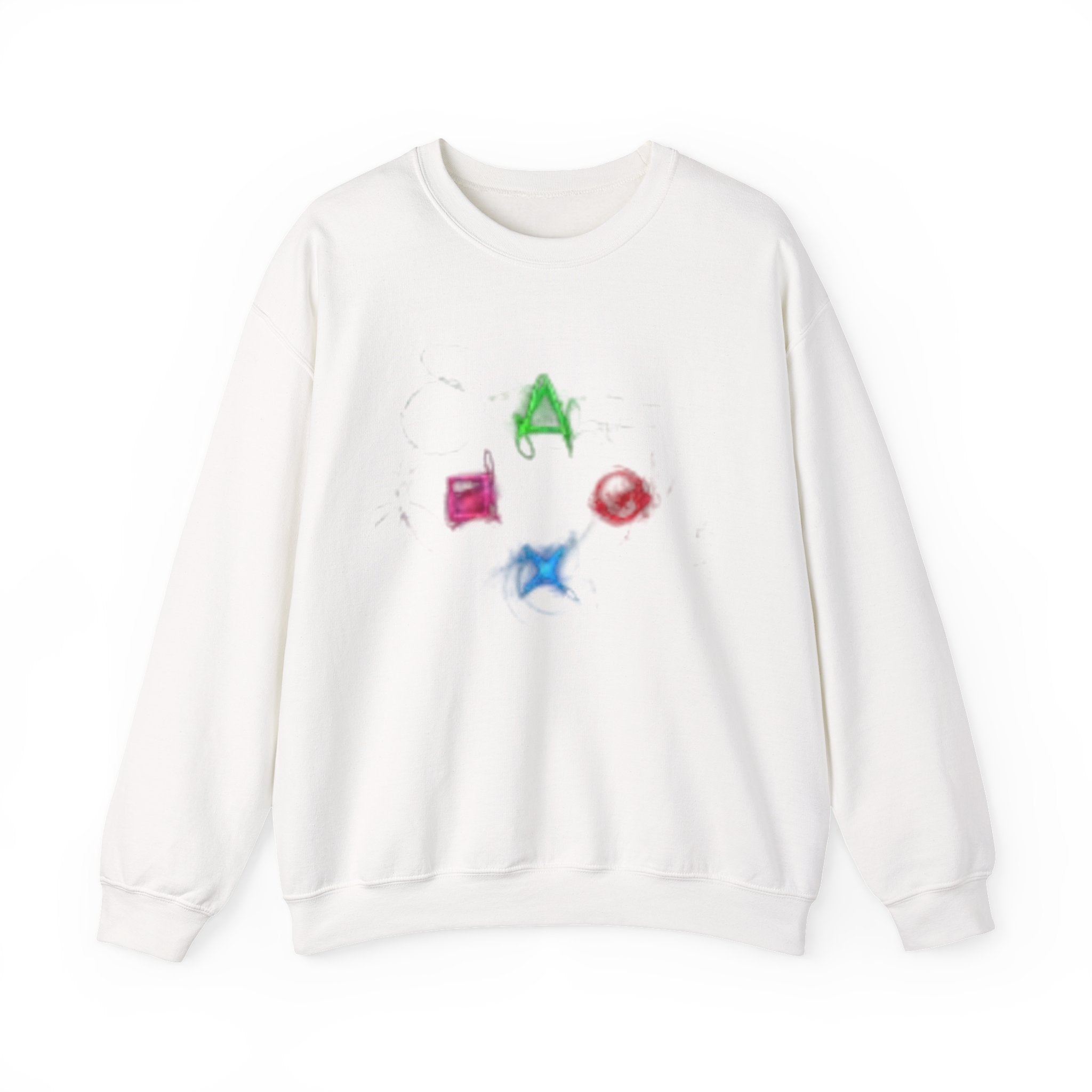 Neon Gaming Controller Symbols Sweatshirt | PlayStation Button Icons