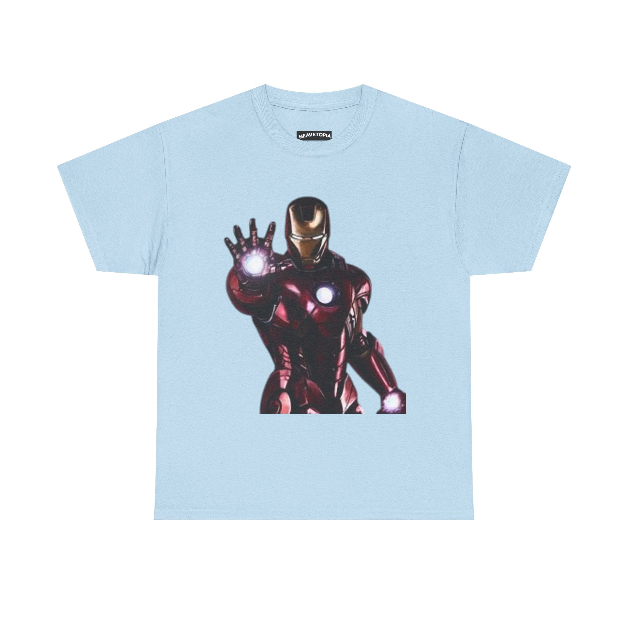 Iron Man Graphic Tee — Retro Superhero Chest Print T‑Shirt