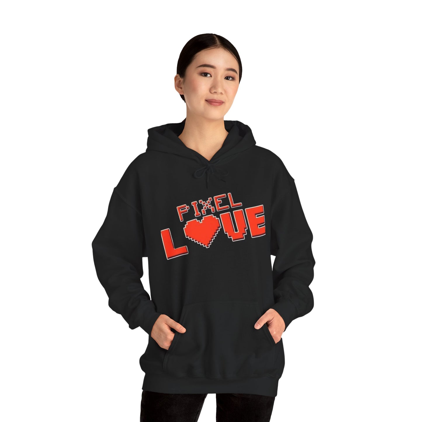 Pixel Love Hoodie – Retro 8-Bit Herz Gamer Valentinstags-Sweatshirt