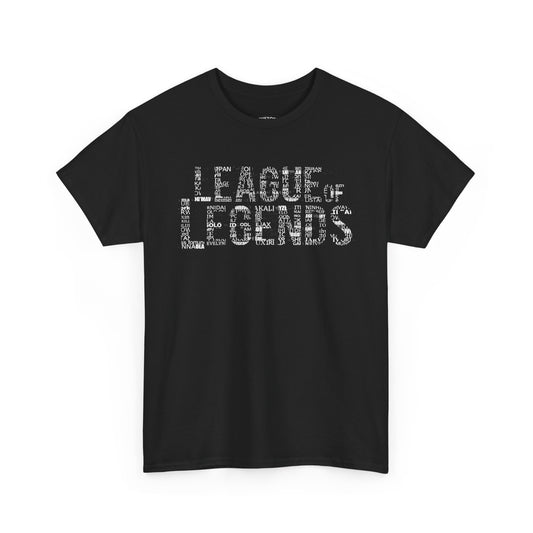 League of Legends Graphic Tee — Distressed Logo Gamer T-Shirt - ALL Champion's names