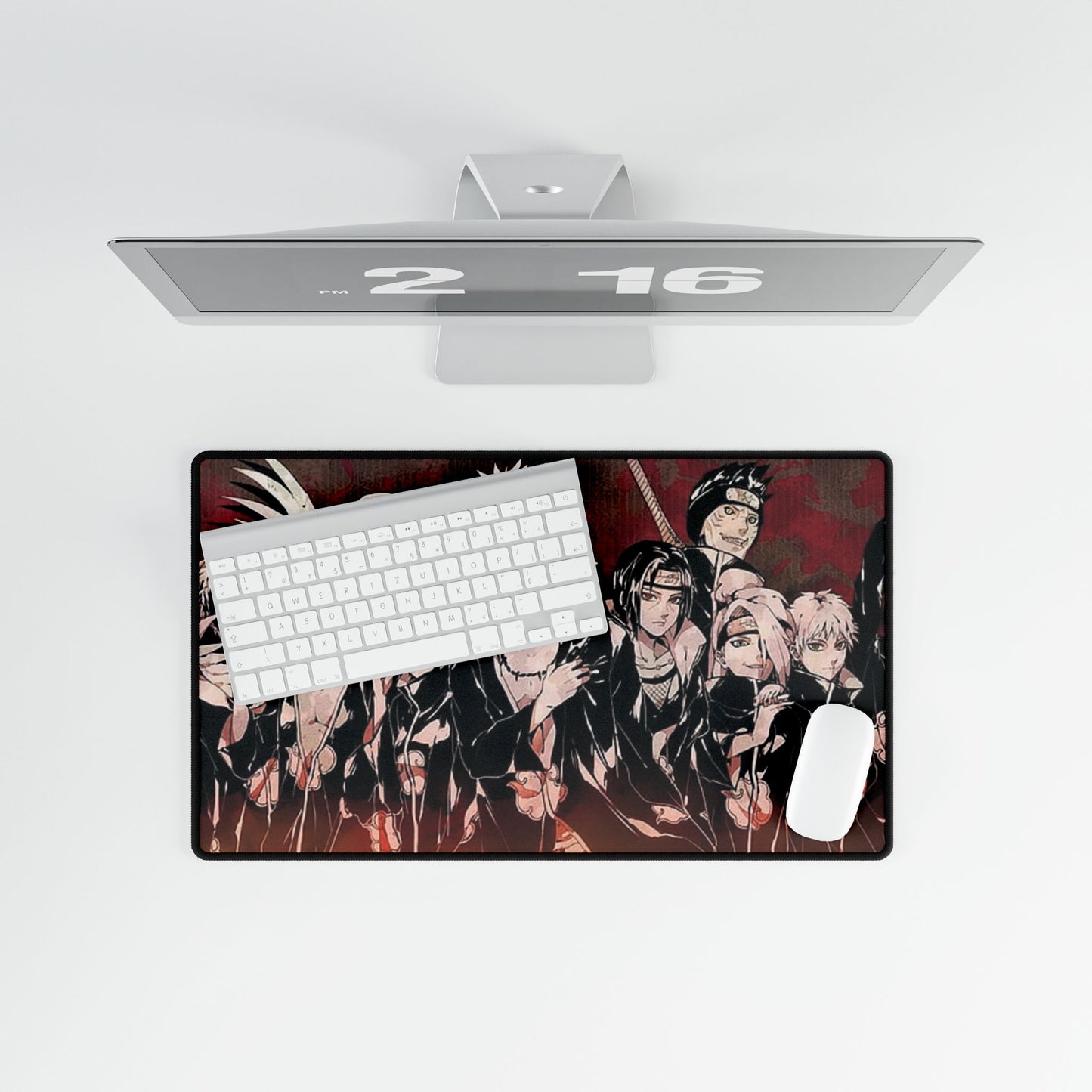 Naruto Character Group Desk Mat — Dark Red Ninja Squad Gaming Mouse Pad