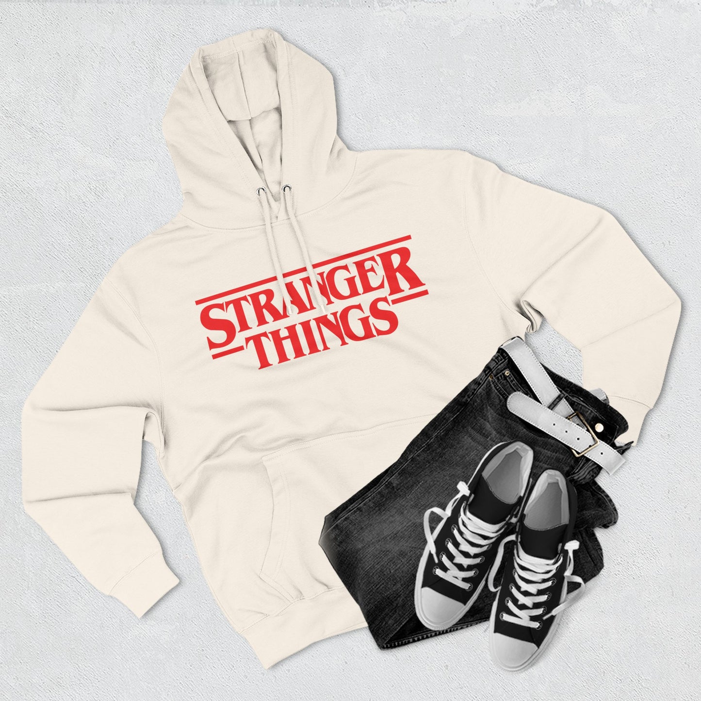 Stranger Things Fleece-Kapuzenpullover – Retro Outline Logo Pullover